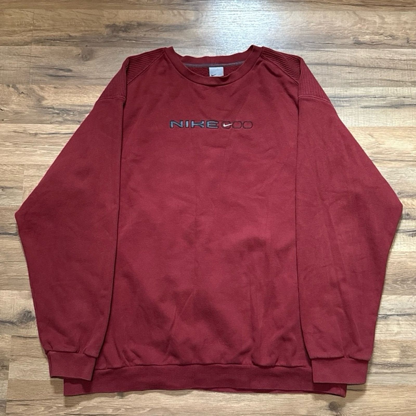 Nike 90s Nike Spell Out Burgundy Maroon Crewneck Sweatshirt Size US XXL / EU 58 / 5 - 1 Thumbnail
