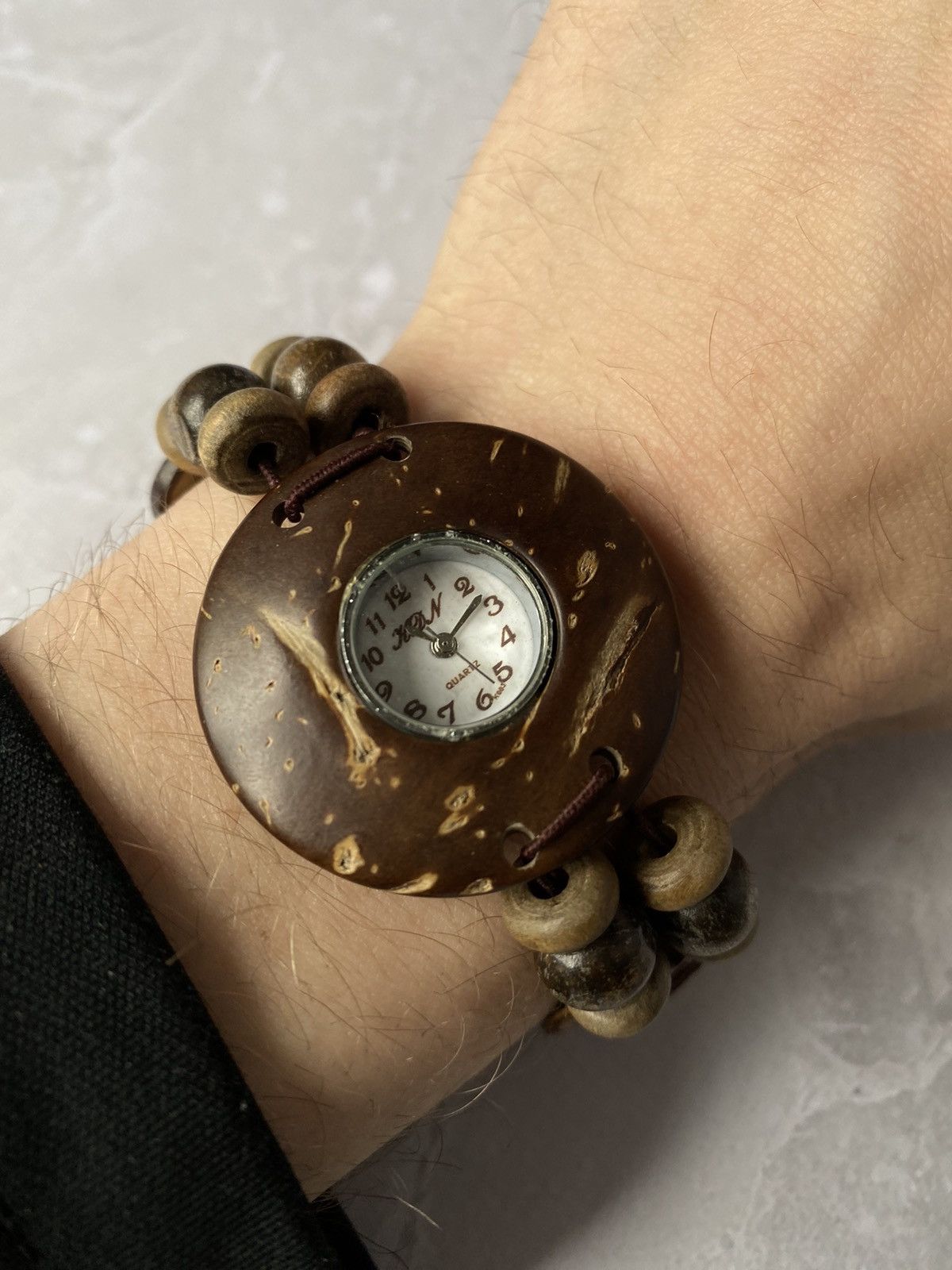 Jewelry × Vintage Trendy Wooden Watch with Beads - Unique Accessory Size ONE SIZE - 4 Thumbnail