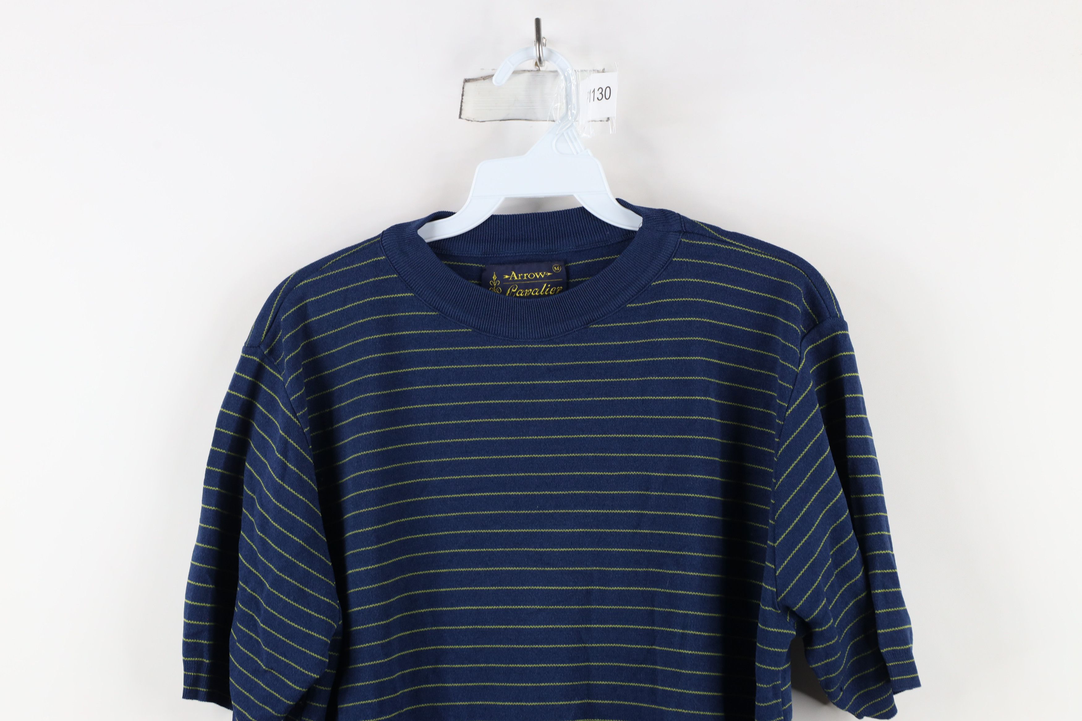Vintage Vintage 50s 60s Streetwear Knit Striped T-Shirt Blue USA Size US M / EU 48-50 / 2 - 2 Thumbnail