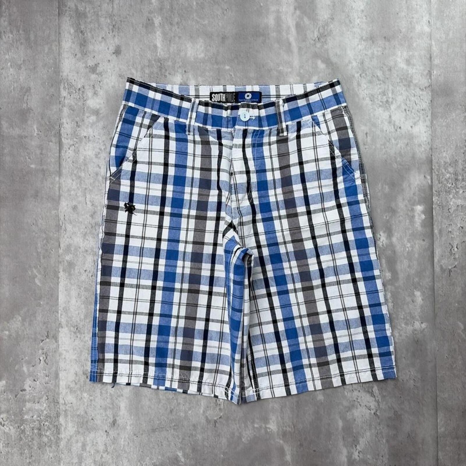 Southpole Y2K Blue Southpole Grunge Plaid Baggy Skater Shorts Size 27" / US 4 / IT 40 - 2 Thumbnail