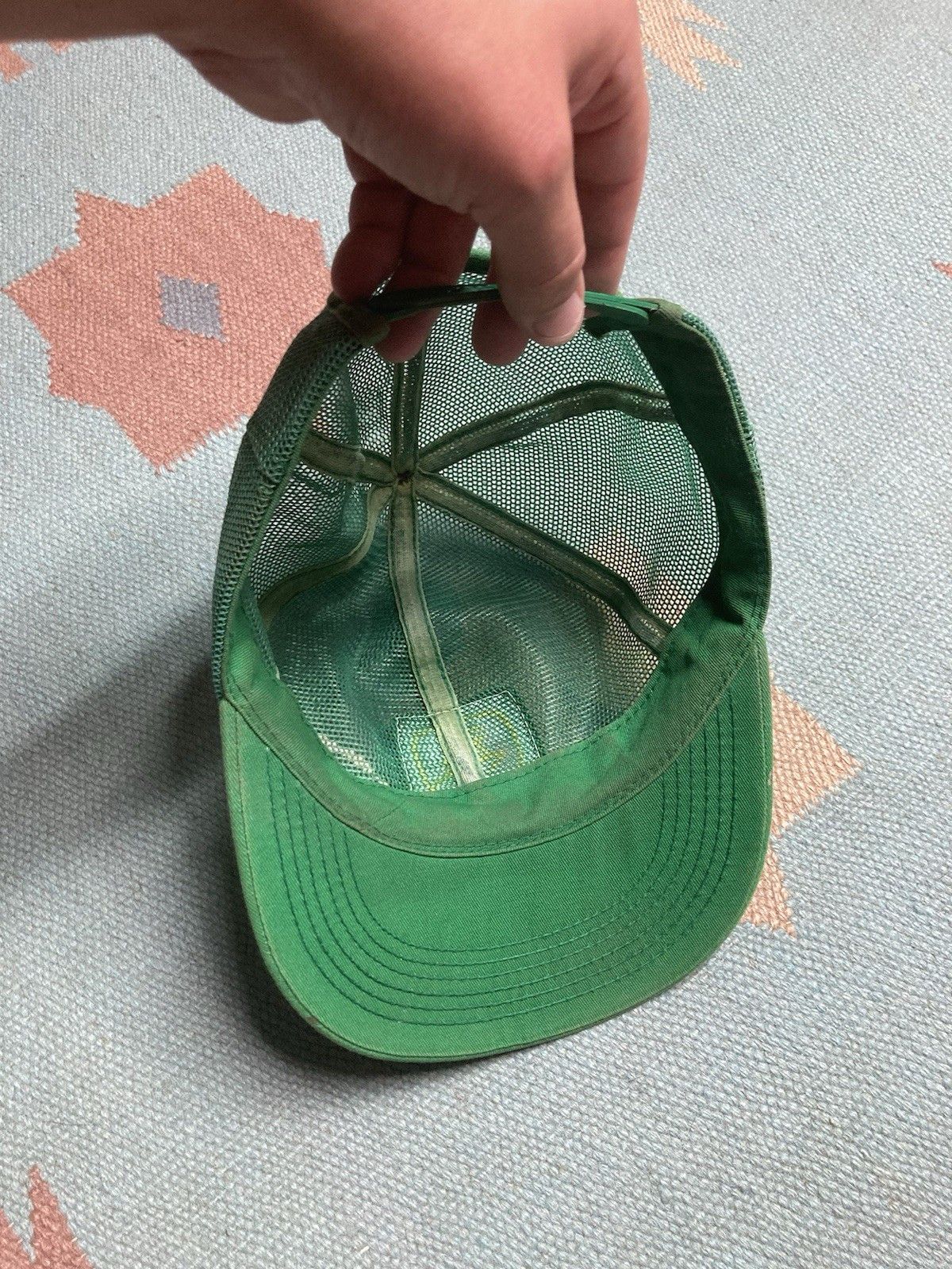 Vintage k products trucker hat full mesh John Deere distressed farm Size ONE SIZE - 6 Thumbnail