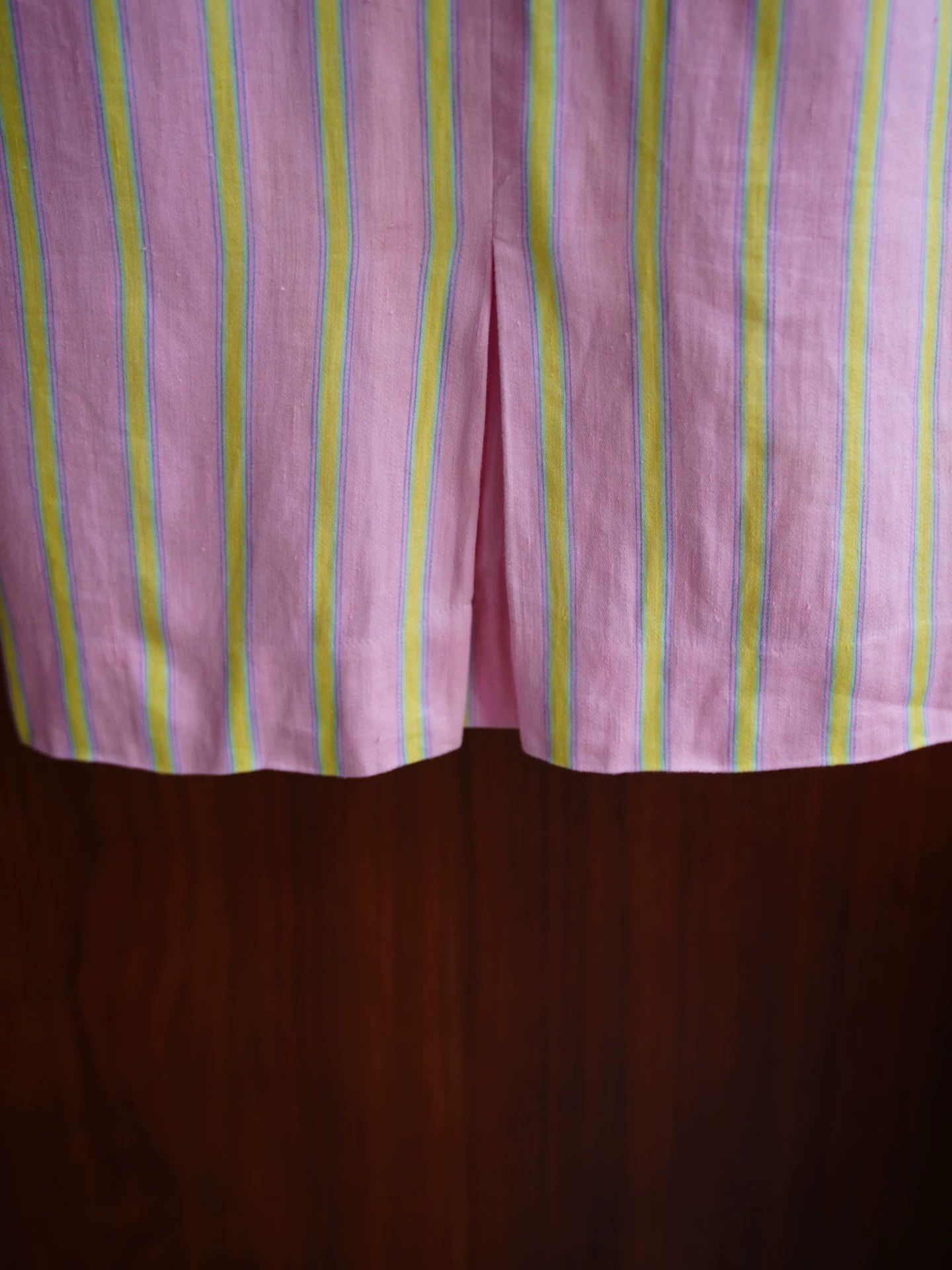 Christian Dior Monsieur Dior Vintage Pink Striped Cotton-Linen Dress Size M / US 6-8 / IT 42-44 - 6 Thumbnail
