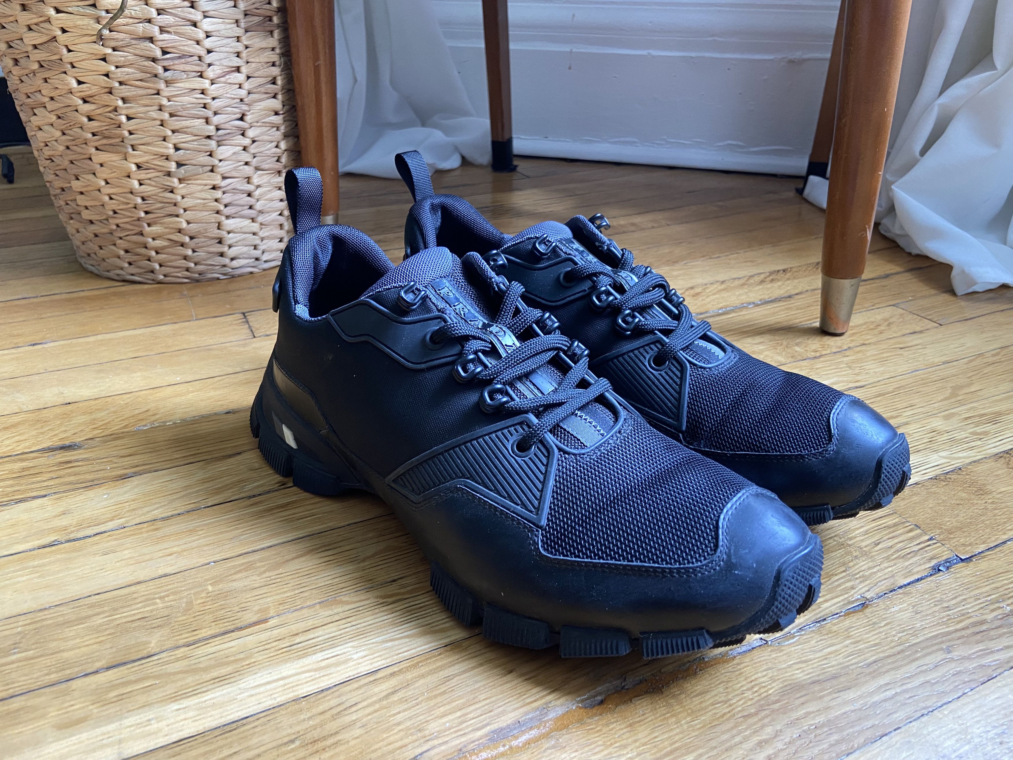 Prada Black Leather & Mesh Crossection Sneakers Size US 9.5 / EU 42-43 - 1 Thumbnail