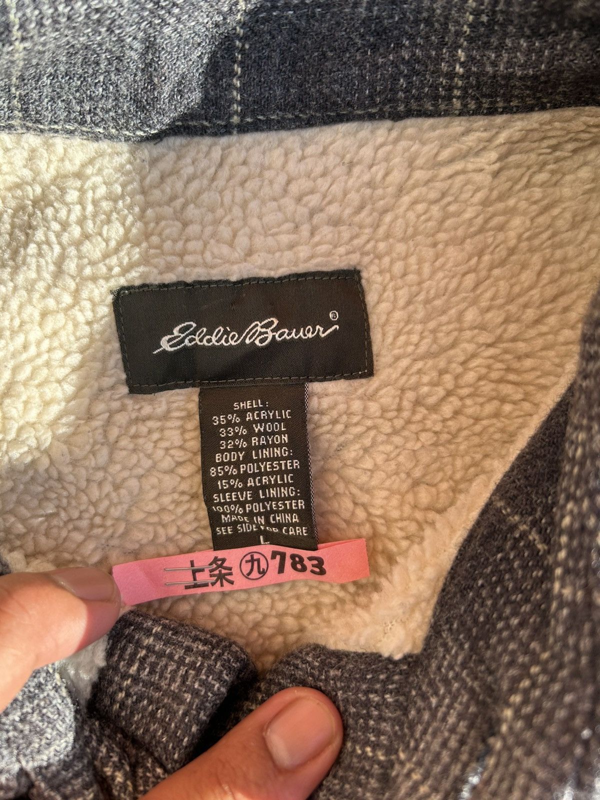 Other Sherpa-Lined Flannel Shirt Jacket Eddie Bauer Size US L / EU 52-54 / 3 - 12 Thumbnail