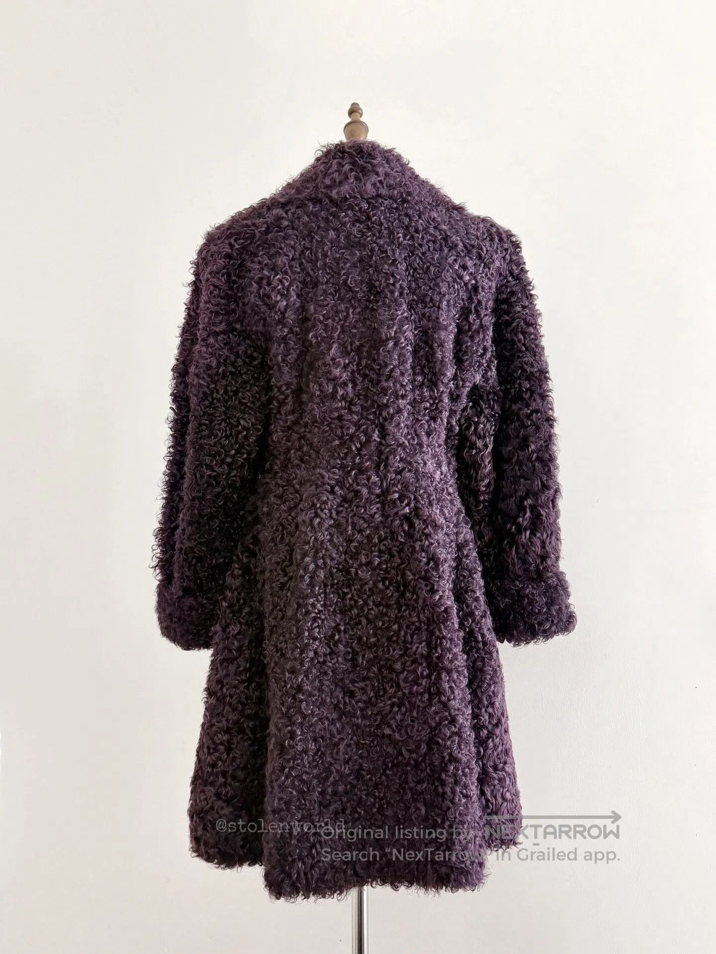 Kenzo dark purple floral fur coat. Size M / US 6-8 / IT 42-44 - 8 Thumbnail