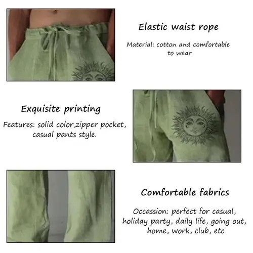 Designer Cotton Linen Pants Size US 33 - 2 Thumbnail