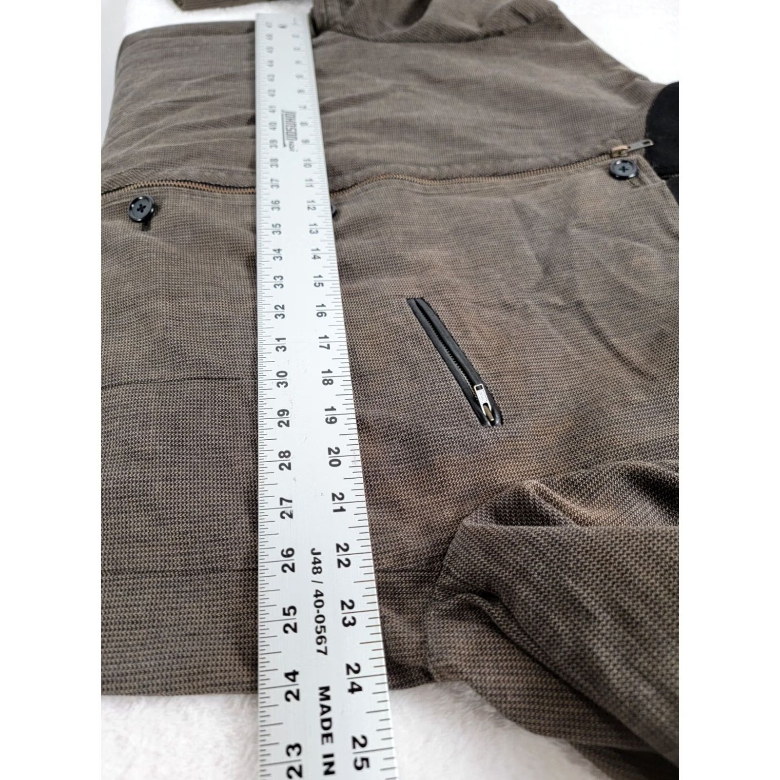 Vintage Peruvian Connection Blazer Shirt Men Brown/Black Textured Zip Front 44 Career Black/Brown Mens 90s Style? Size M / US 6-8 / IT 42-44 - 7 Thumbnail
