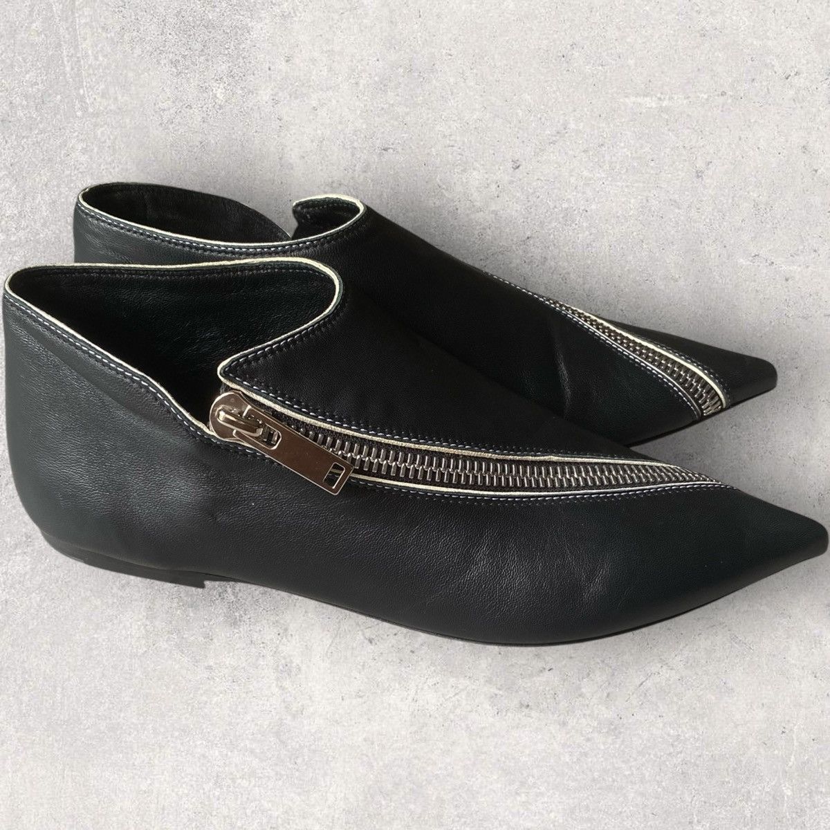 Celine Phoebe Philo Archive Asymmetric Zip Shoes Size US 8 / IT 38 - 2 Thumbnail