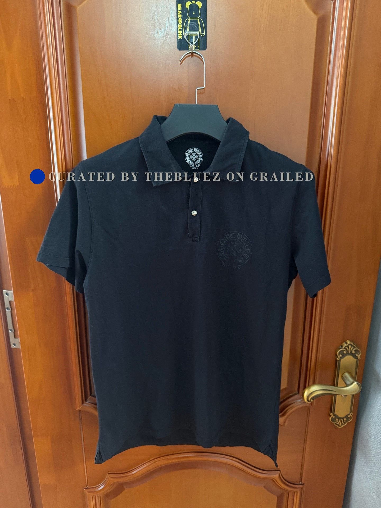 Chrome Hearts Chrome Hearts Black Polo Cross Logo Shirt Top | Grailed