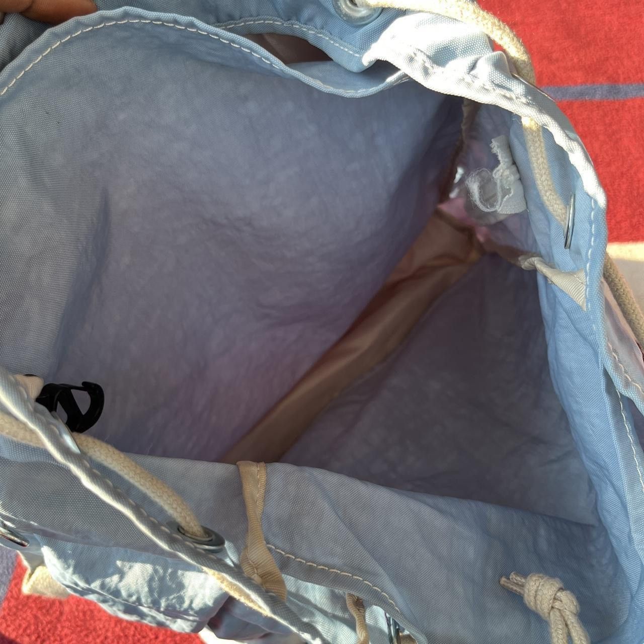 Vintage Kipling Drawstring Nylon Rucksack Parachute Backpack
