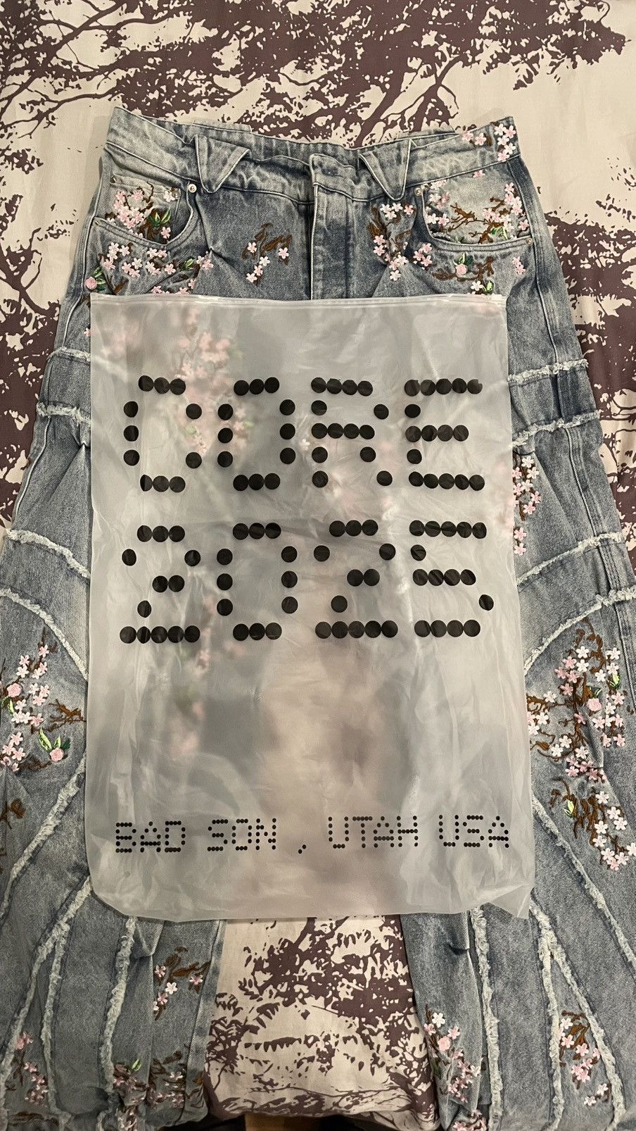 Bad Son Cherry Blossom Denim Pants Size US 36 / EU 52 - 3 Thumbnail