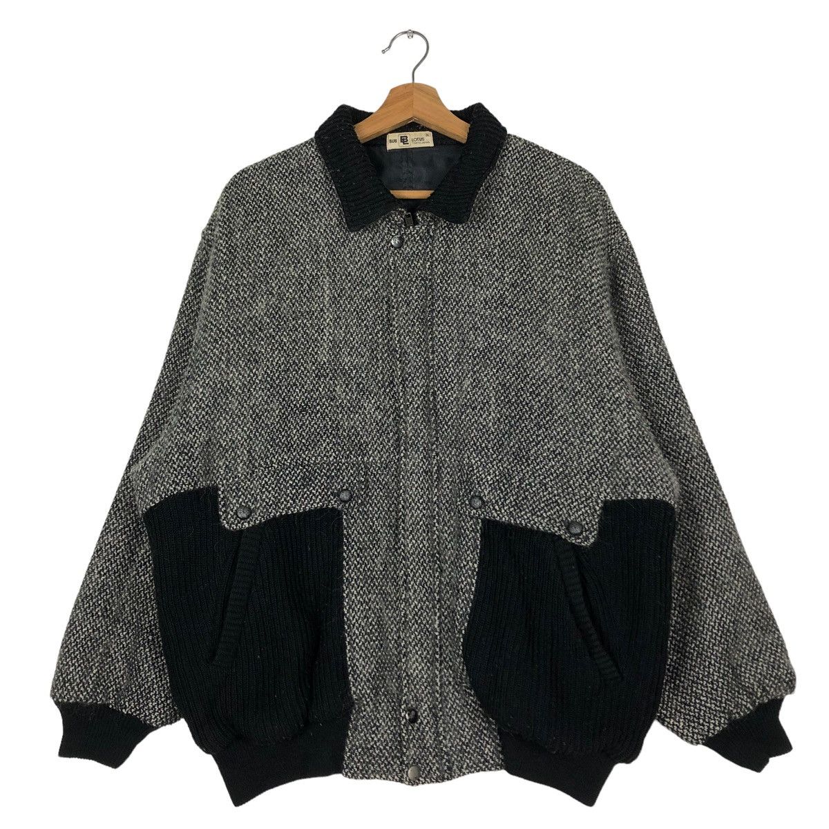 Japanese Brand 🔥VINTAGE WOOL BOMBER JACKET LOTUS TOKYO JAPAN ISSEY MIYAKE Size US L / EU 52-54 / 3 - 1 Thumbnail