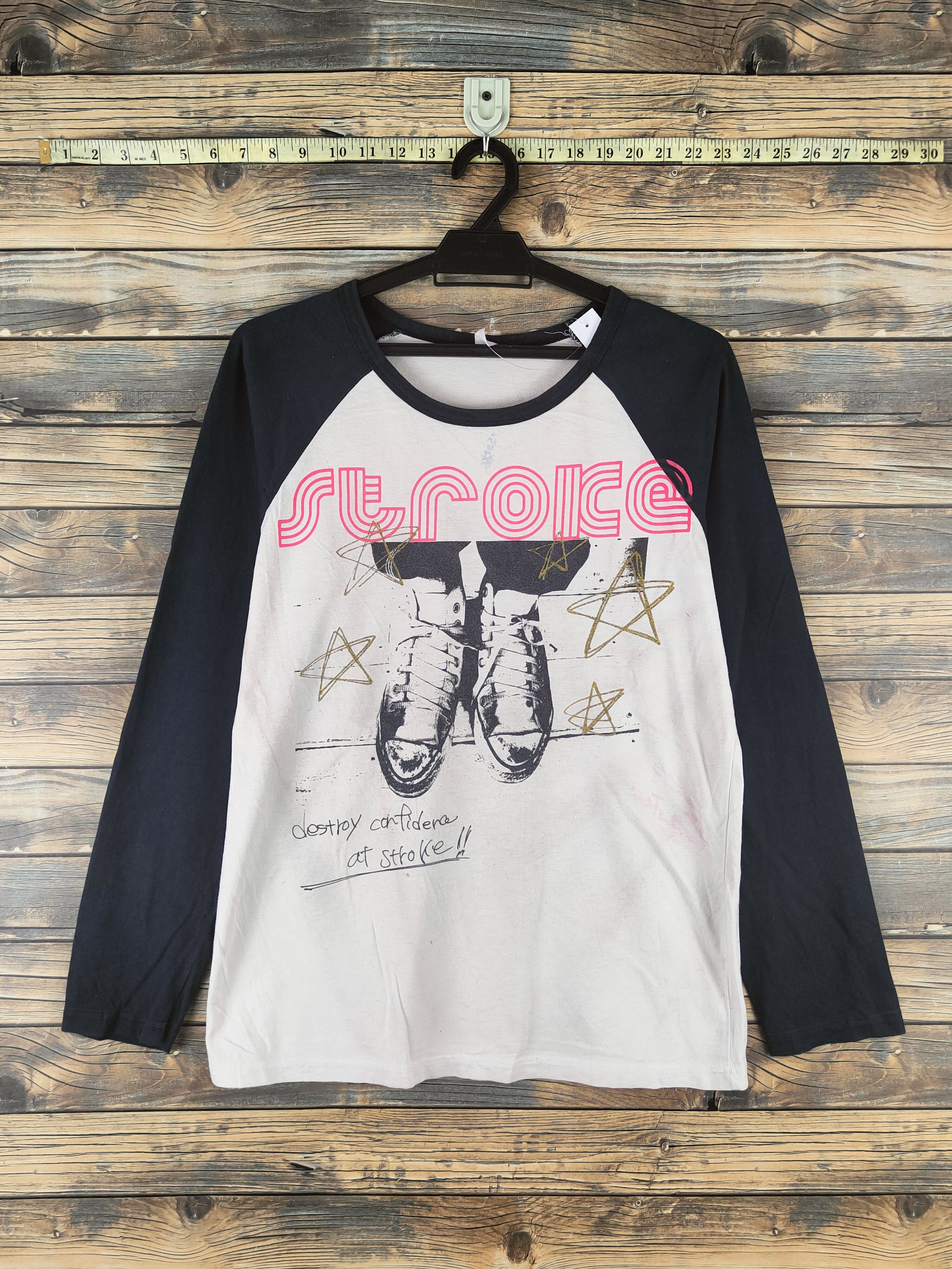 Band Tees Stroke Colibri Marca Cream Black Long Sleeve T-shirts #S2856 Size US M / EU 48-50 / 2 - 1 Thumbnail