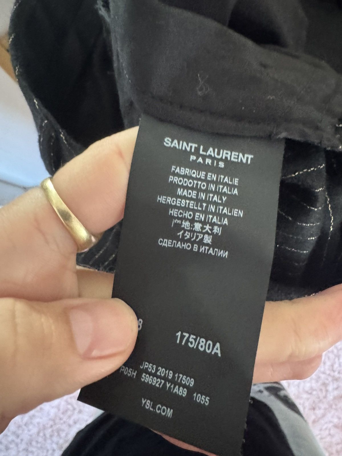 Saint Laurent Paris Gold Pinstripe Lurex Trousers Size US 32 / EU 48 - 5 Thumbnail