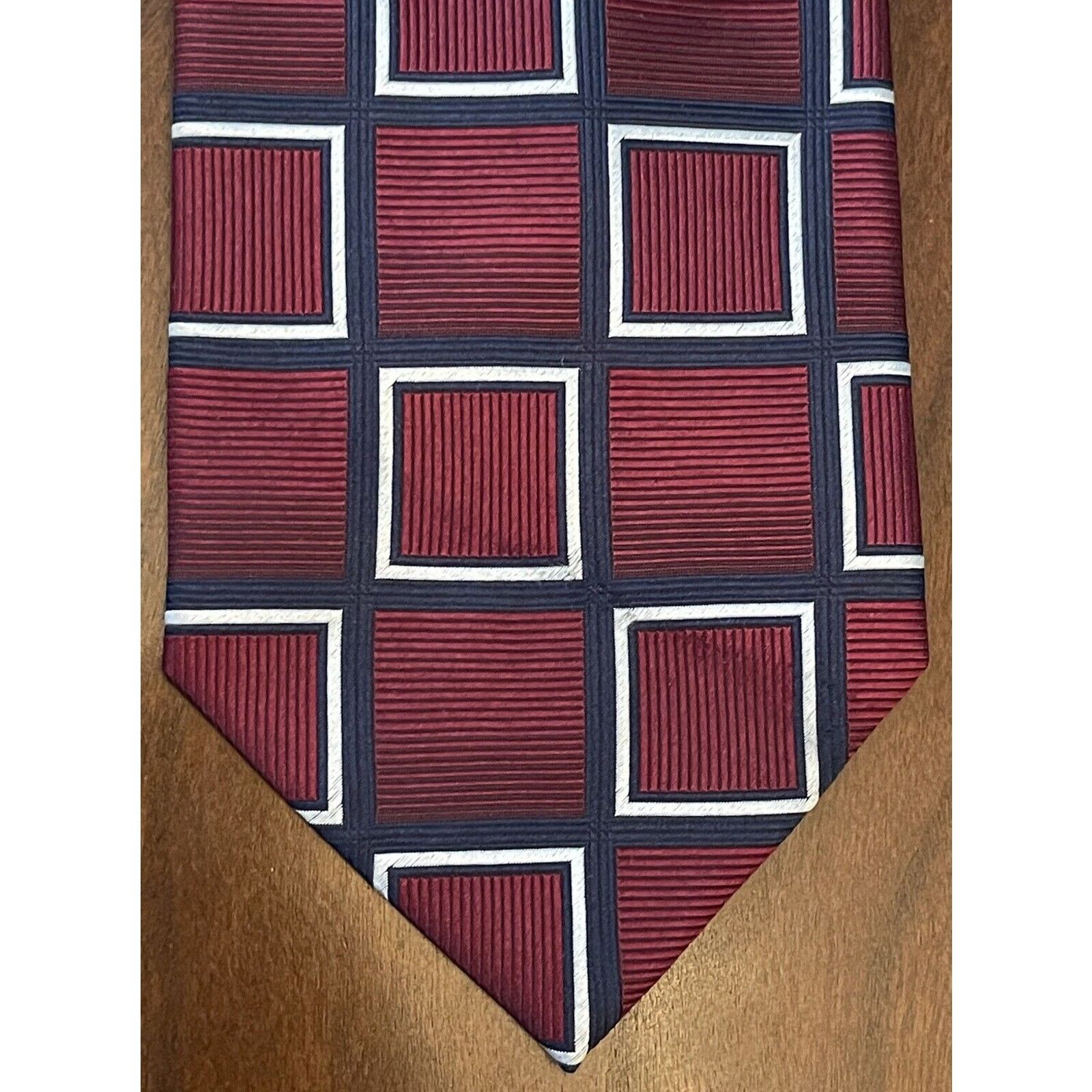 Bruno Piattelli Bruno Piattelli Burgundy Blue HandMade Silk Made In China Size ONE SIZE - 1 Thumbnail