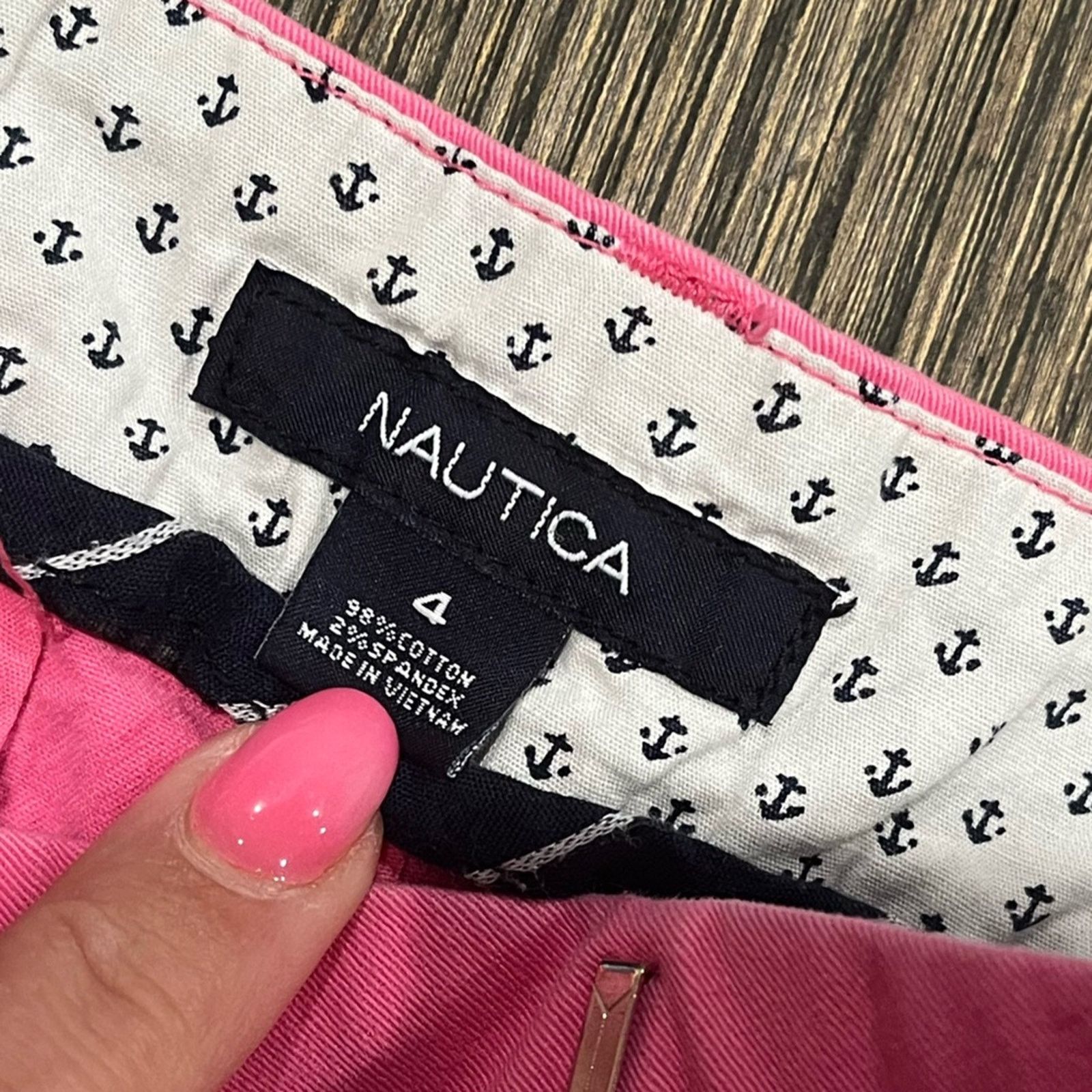 Nautica Nautica Shorts Chino Bermuda Flat Front Mid Rise Cotton Sz 4 Size 27" / US 4 / IT 40 - 3 Thumbnail