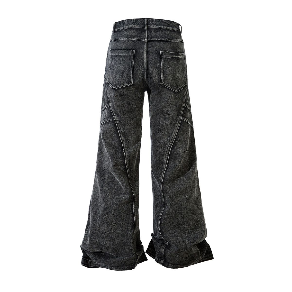 Japanese Brand × Jean Streetwear Washed Black Baggy Straight Solid Jeans Size US 33 - 2 Thumbnail