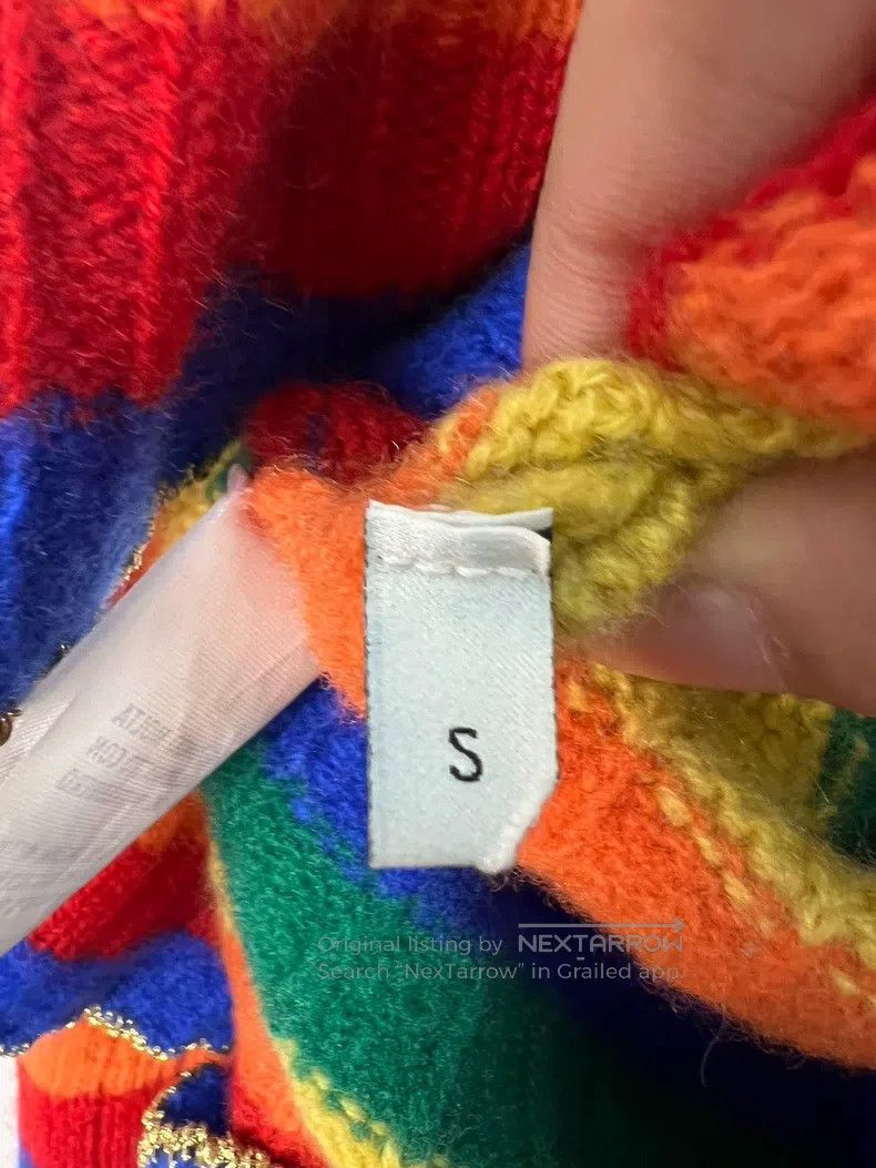 Gucci Gucci Bear rainbow wool knitted sweater Size US S / EU 44-46 / 1 - 6 Thumbnail