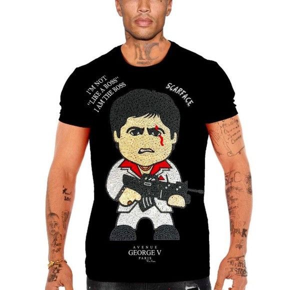 George V Paris Men’s designer Black George V of Paris T-shirt with rhinesto Size US M / EU 48-50 / 2 - 1 Preview