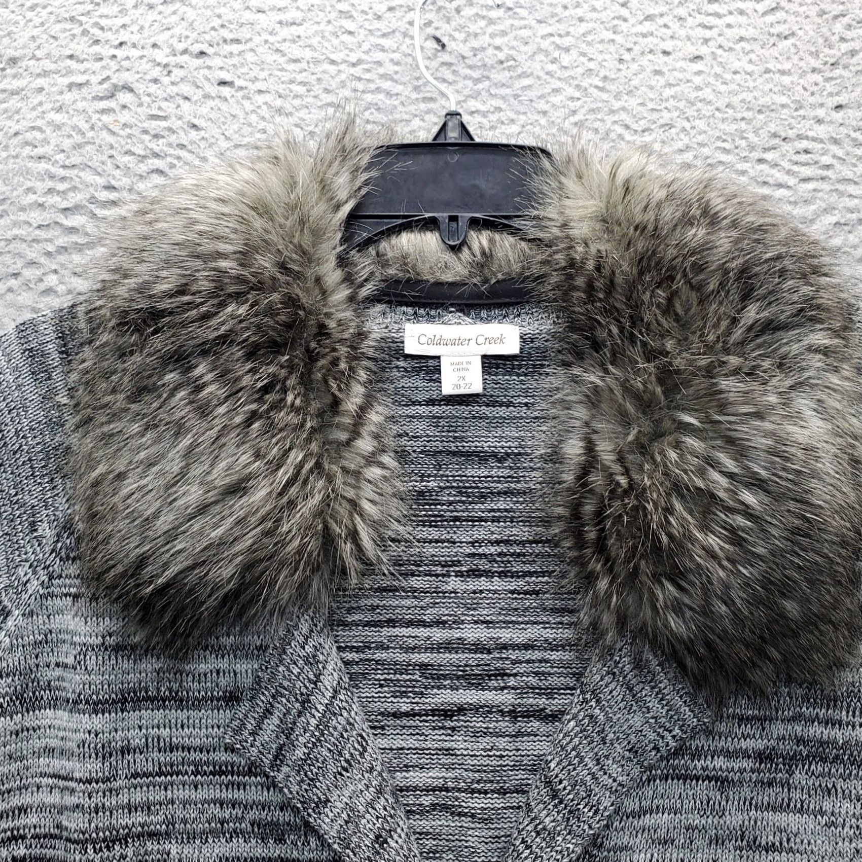 Coldwater Creek Coldwater Creek Cardigan Womens 2X Knit Multicolor Detachable Faux Fur Collar Shirt? Size XXL / US 16-18 / IT 52-54 - 6 Thumbnail