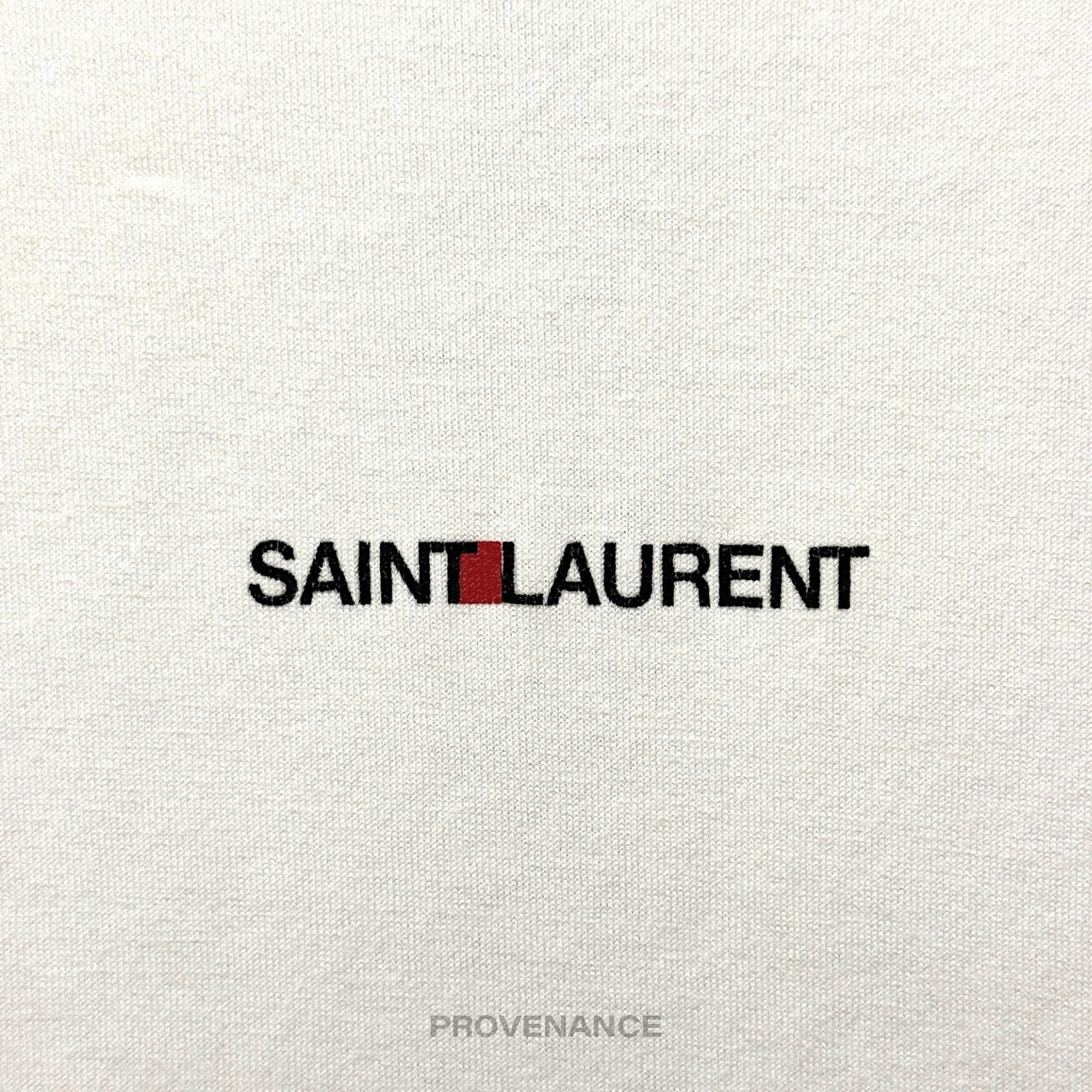 Saint Laurent Paris 🔴 Saint Laurent Paris SLP Logo T Shirt - White Size US XS / EU 42 / 0 - 6 Thumbnail