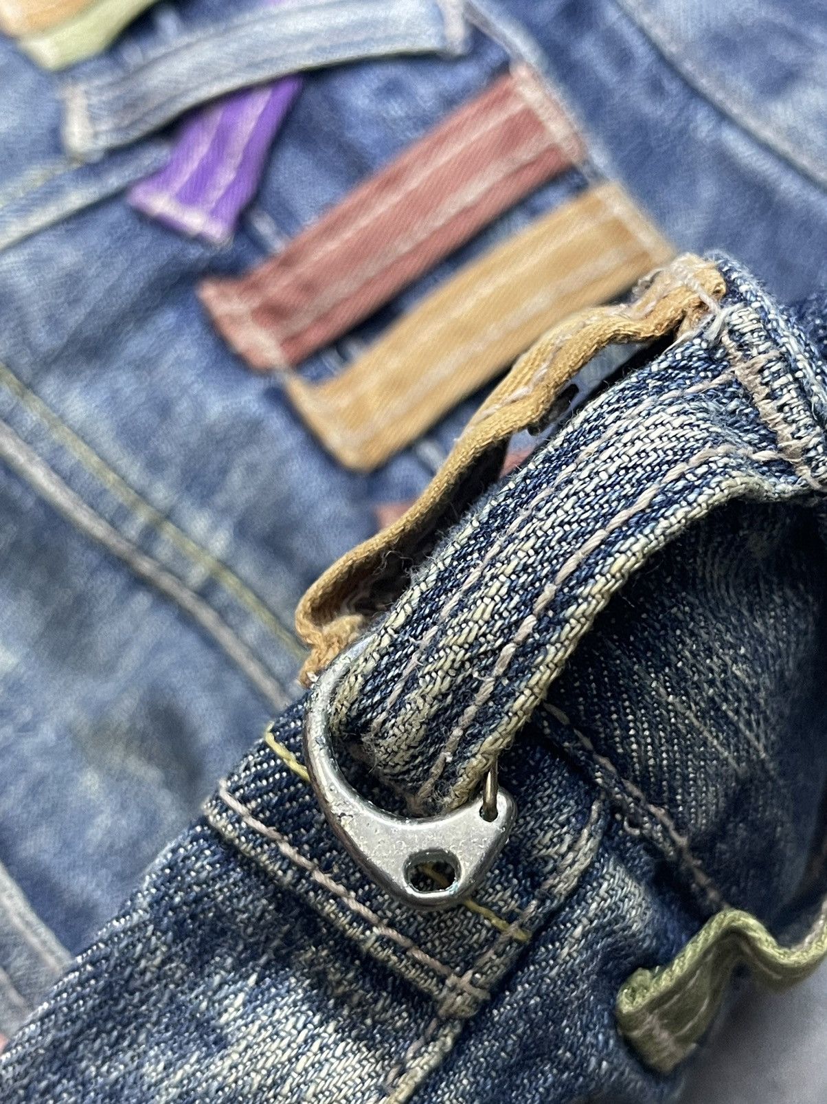 If Six Was Nine Japan NYLAUS Double Waist Honeycomb Punk Style Short Denim Size US 33 - 14 Thumbnail