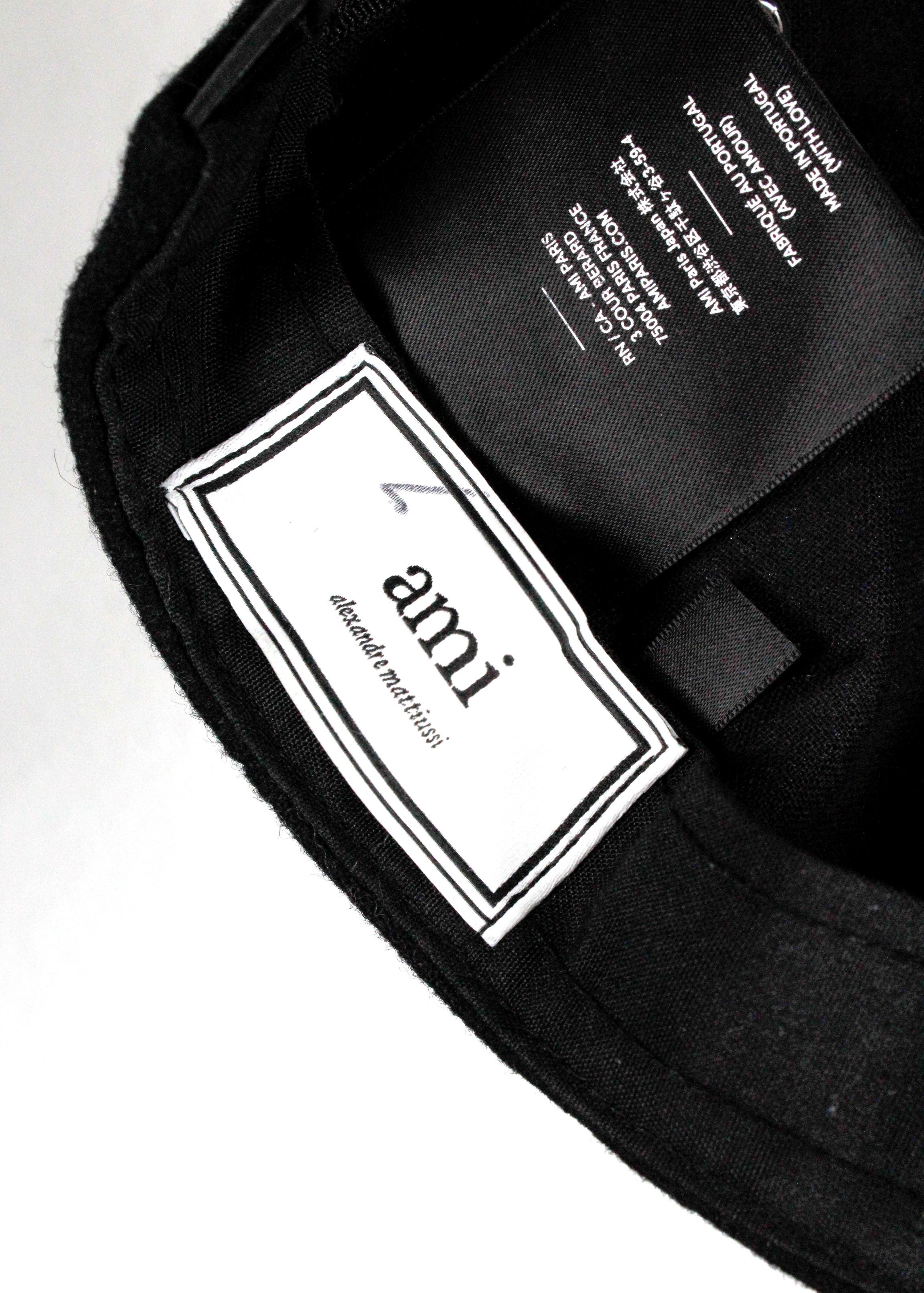 AMI AMI Paris Black Wool Logo Applique Cap Hat Size ONE SIZE - 9 Thumbnail