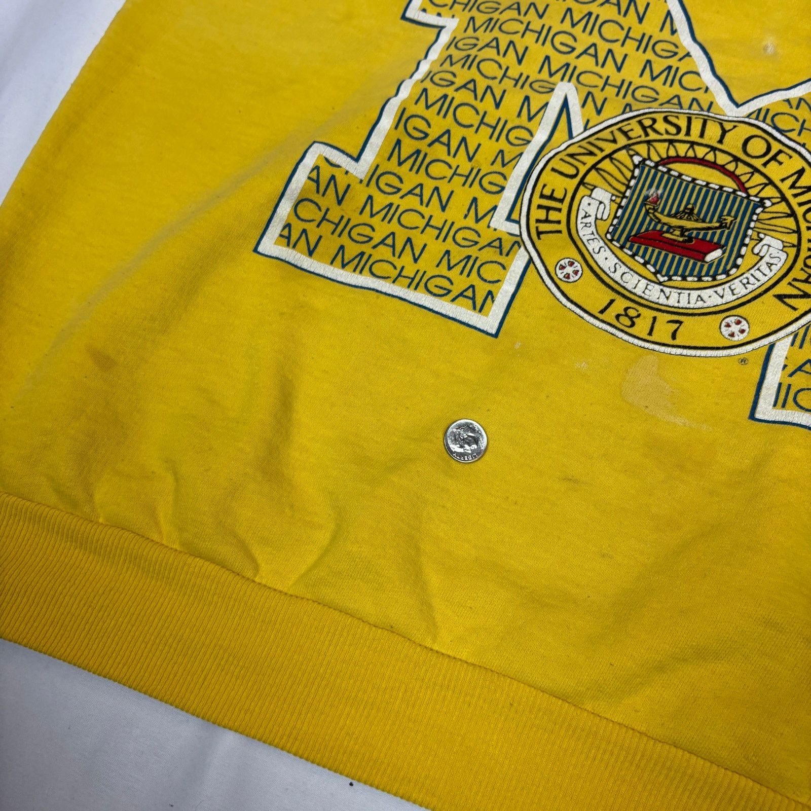 Vintage Vintage University of Michigan Spellout Sweatshirt Calhoun Size US L / EU 52-54 / 3 - 8 Thumbnail