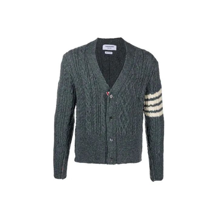 Thom Browne Classic V-Neck Wool Sweater for Men