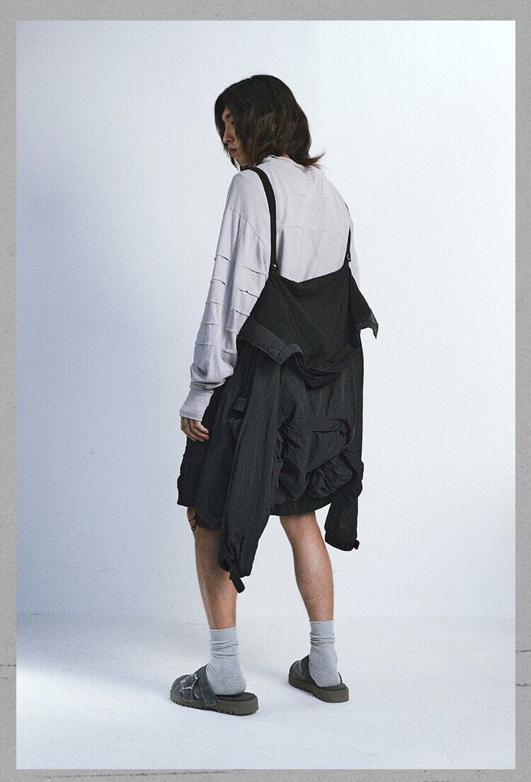 Japanese Brand D5OVE Metallic Black Technical Jacket Pleated Effect Size US XL / EU 56 / 4 - 1 Thumbnail