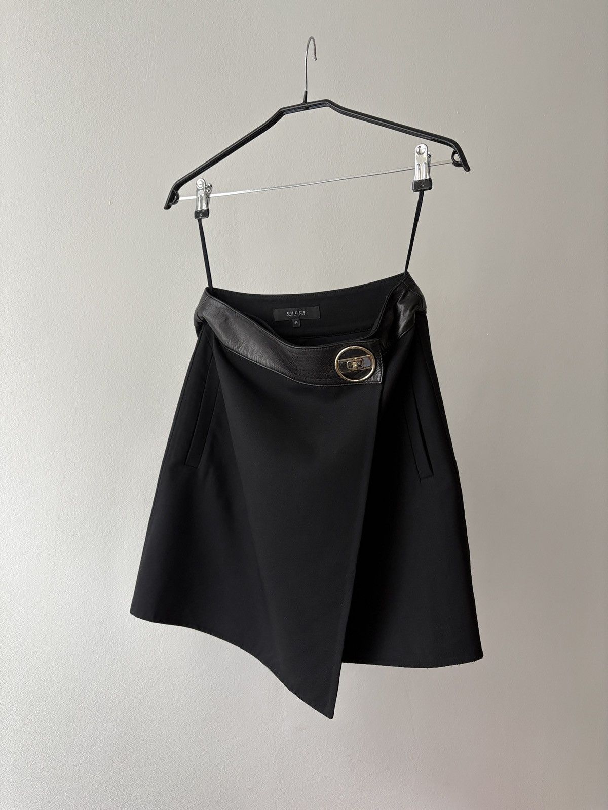 Gucci Gucci wool leather waist wrap skirt Size 30" / US 8 / IT 44 - 3 Thumbnail