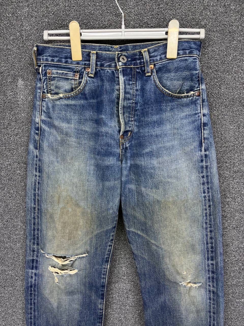 Levi's Vintage 90’s LEVIS 702xx Big E Selvedge Redline Buckle Back Size US 29 - 2 Thumbnail