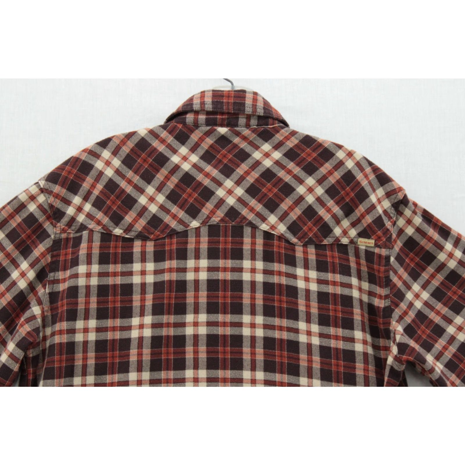 Vintage Simms Flannel Shirt Mens M Brown Plaid Button-Up Long Sleeve Contrasting Trim Size US M / EU 48-50 / 2 - 6 Thumbnail
