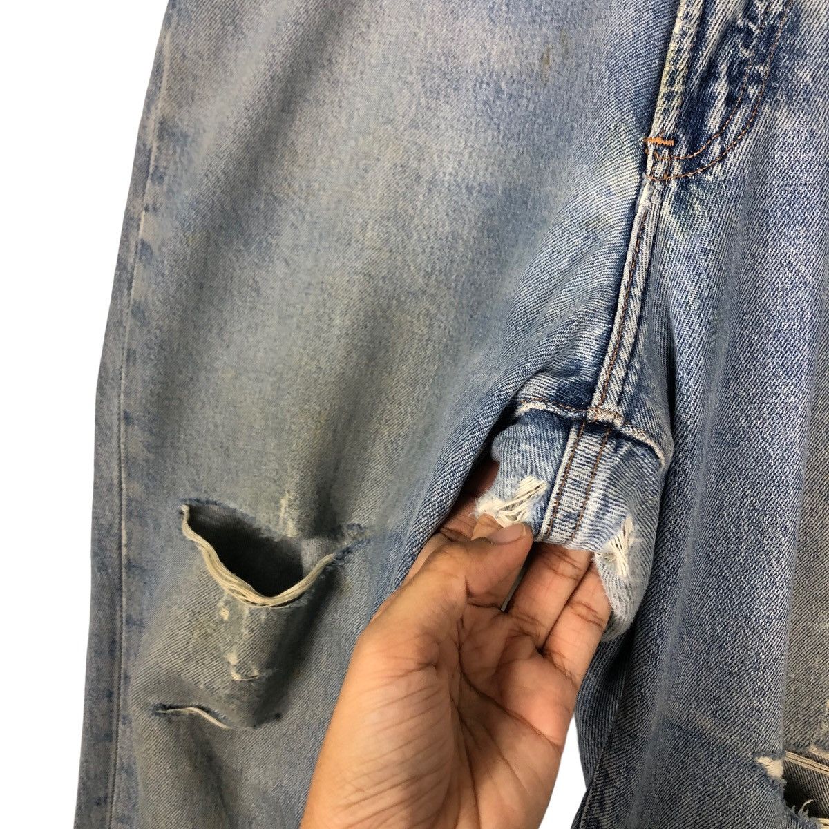 RRL Ralph Lauren 🔥VINTAGE SELVEDGES DENIM JEANS DOUBLE RL RRL DISTRESSED Size US 36 / EU 52 - 15 Thumbnail