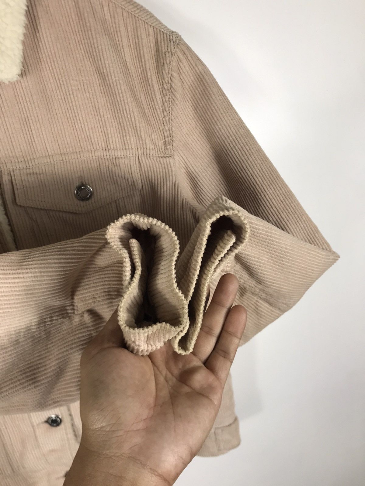 Bershka 🔥Bershka Corduroy Sherpa In Side Trucker Jacket Size US S / EU 44-46 / 1 - 8 Thumbnail