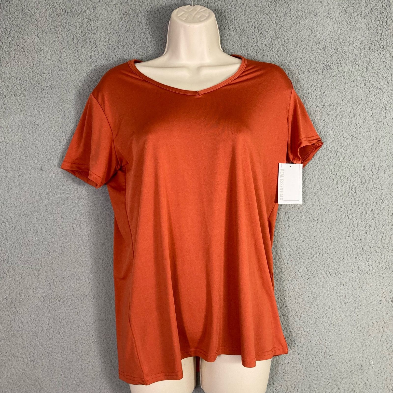 Other Real Essentials Women's Medium Orange T-Shirt Lightweight Size M / US 6-8 / IT 42-44 - 4 Thumbnail