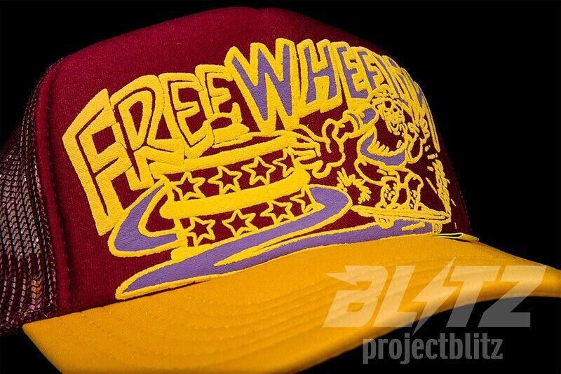 Kapital KAPITAL FREE WHEELIN TRUCKER CAP HAT BURGUNDY YELLOW Size ONE SIZE - 1 Thumbnail