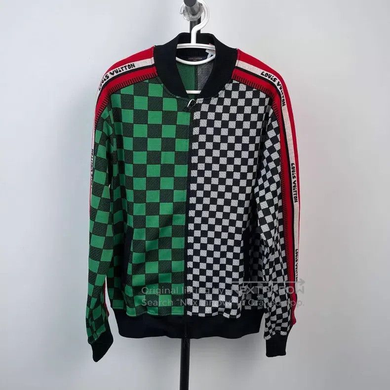Louis Vuitton Louis Vuitton Grey-green checkerboard paneled jacket Size US M / EU 48-50 / 2 - 1 Thumbnail