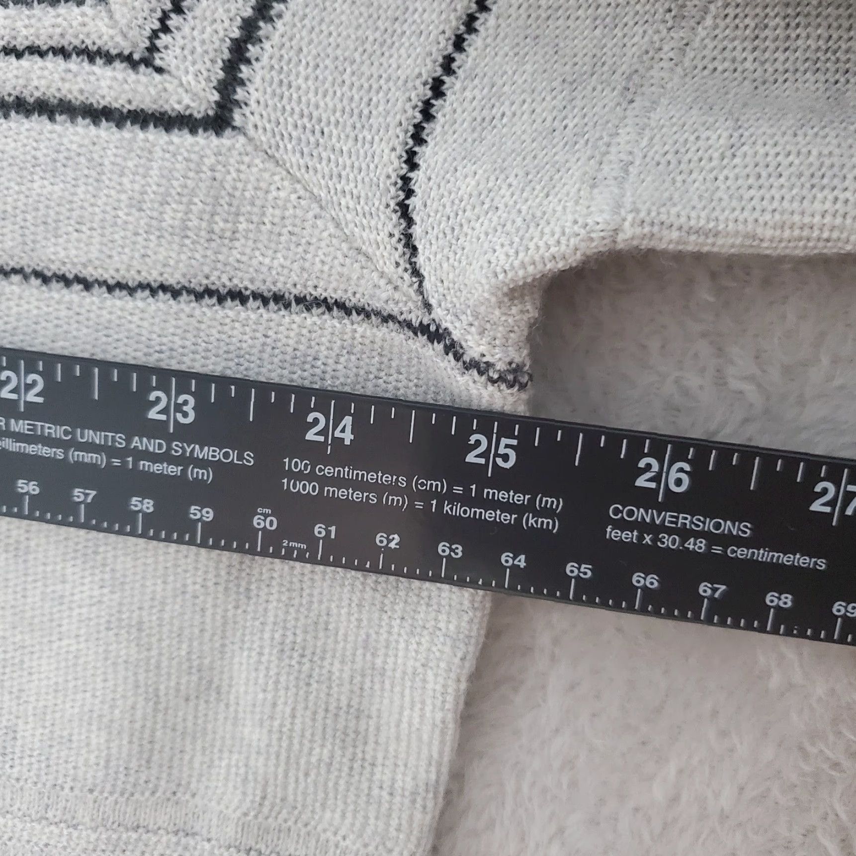 Vintage Calibrate Sweater Men XXL Gray Merino Wool Blend Striped Crew Neck Pullover Size US XXL / EU 58 / 5 - 7 Thumbnail