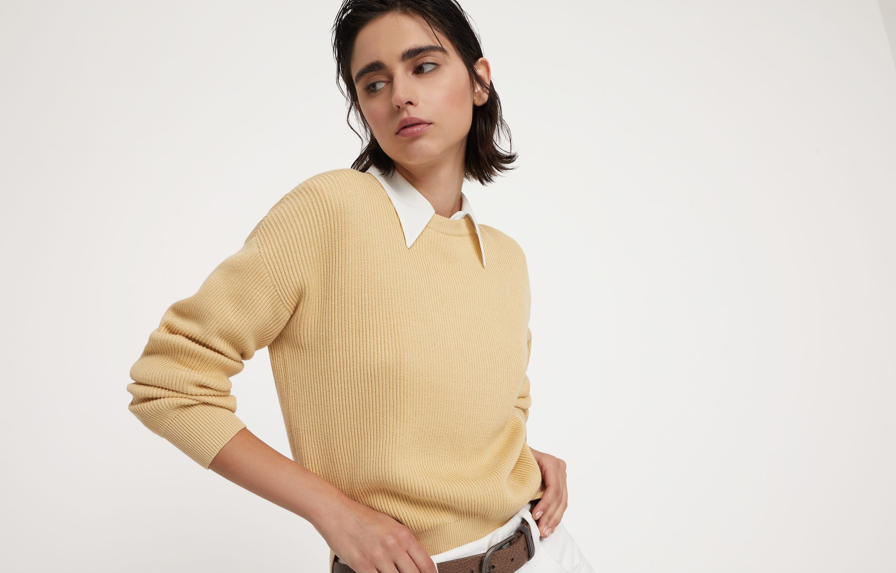 Brunello Cucinelli o1w1db10825 Sweater in Bright Yellow Size S / US 4 / IT 40 - 6 Thumbnail
