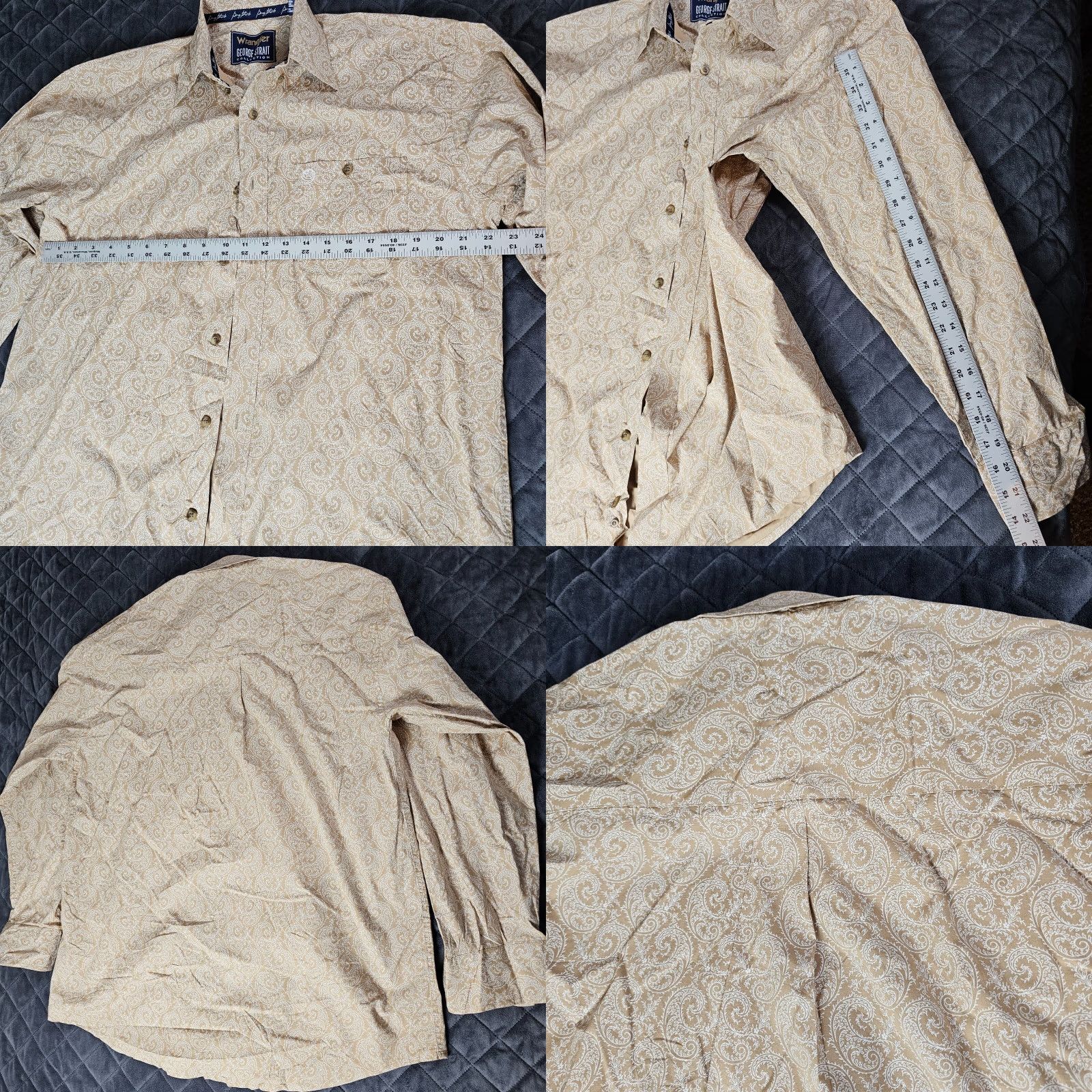 Wrangler Wrangler Shirt Button-Up George Strait Long Sleeve Brown Paisley M Men Casual Western Shirt Size US M / EU 48-50 / 2 - 8 Thumbnail