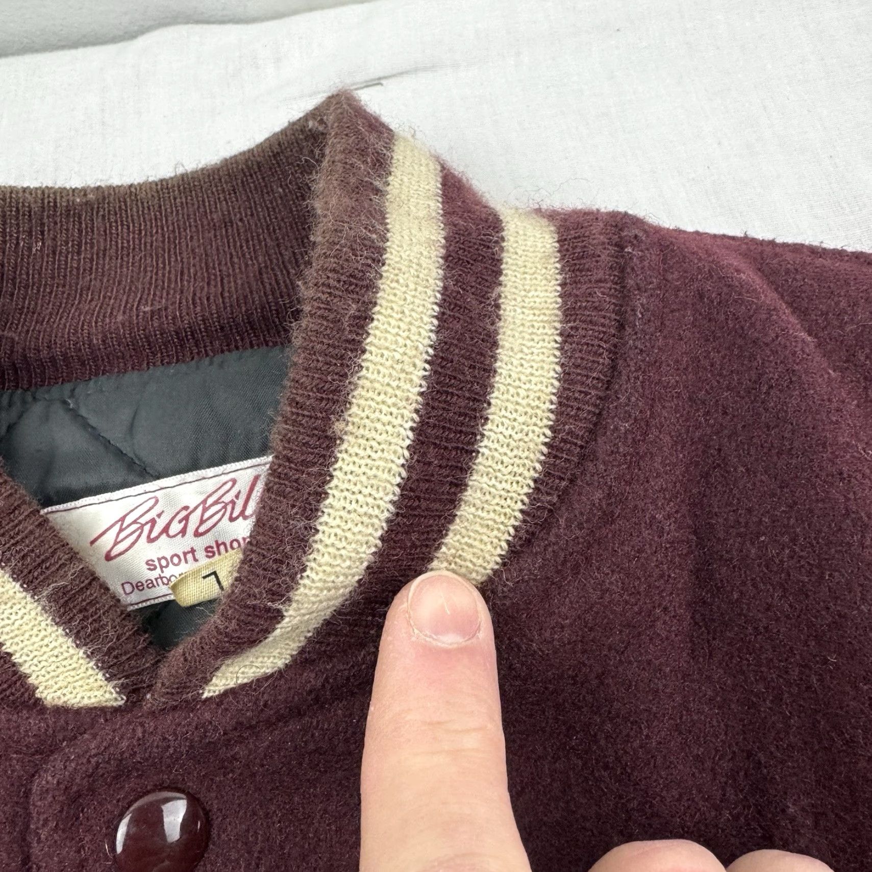 Vintage VINTAGE Big Bills Sport Shop Varsity Jacket Adult Large Red Wool 80s Classic Mens Size US L / EU 52-54 / 3 - 6 Thumbnail