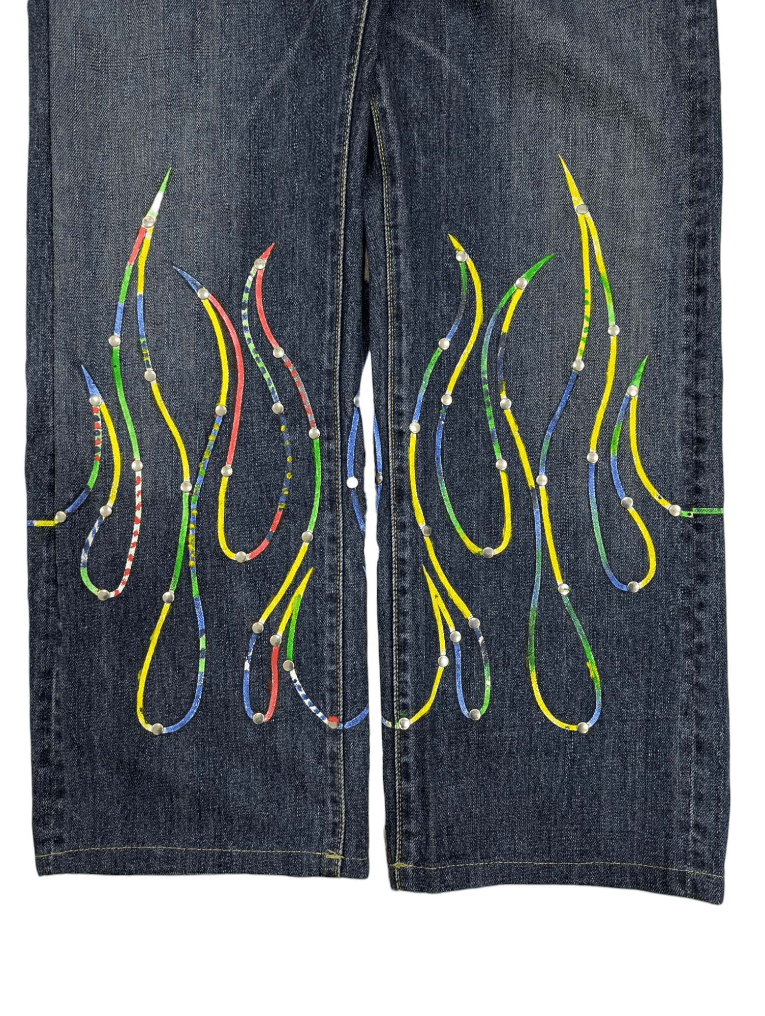 Big John Big John Flare Jeans Studded Flame Denim Size US 32 / EU 48 - 18 Thumbnail