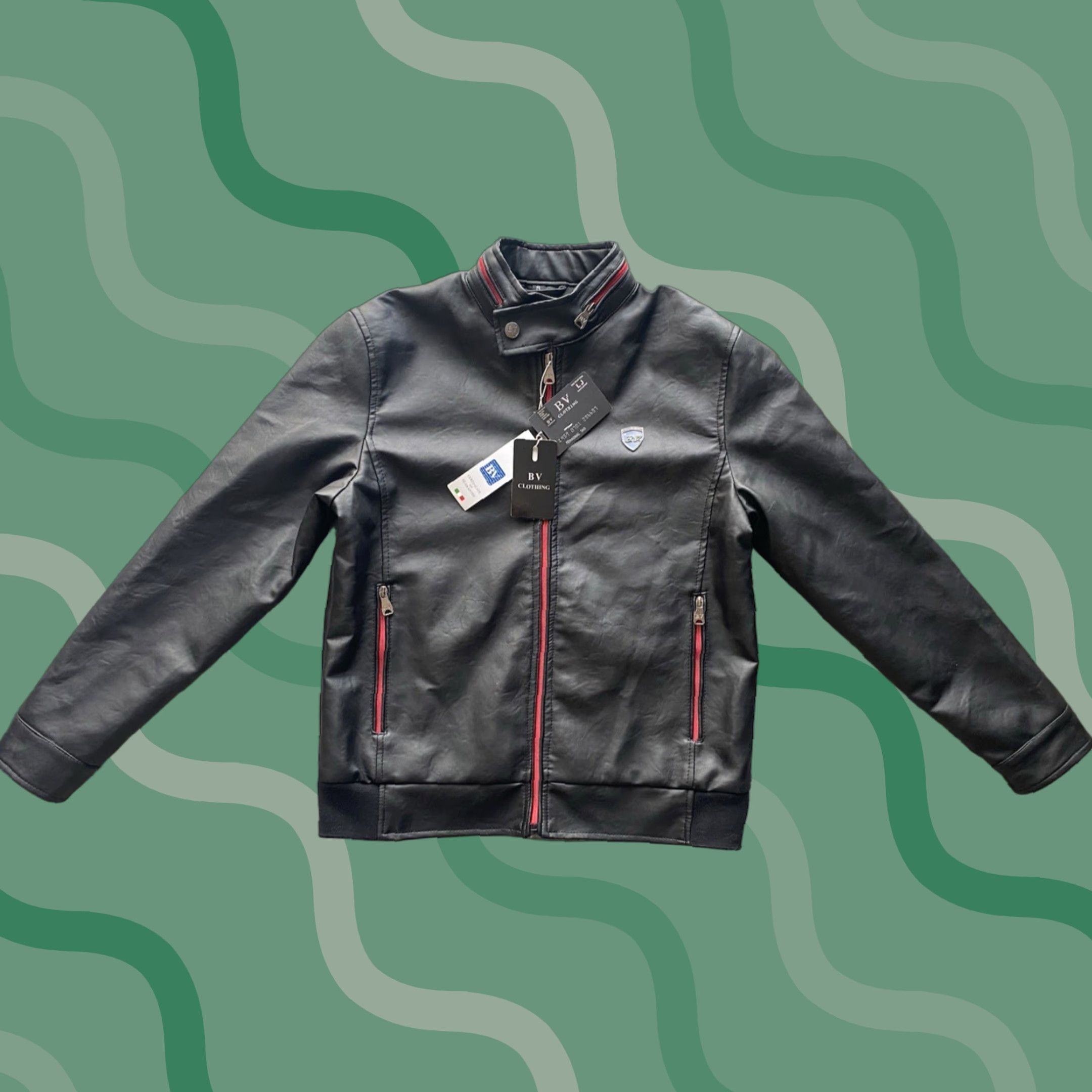 Vintage BV clothing Black Faux Leather Jacket Men's S Motorcycle Jacket NWT Black Faux Leather Jacket Size S NWT Size US S / EU 44-46 / 1 - 1 Thumbnail