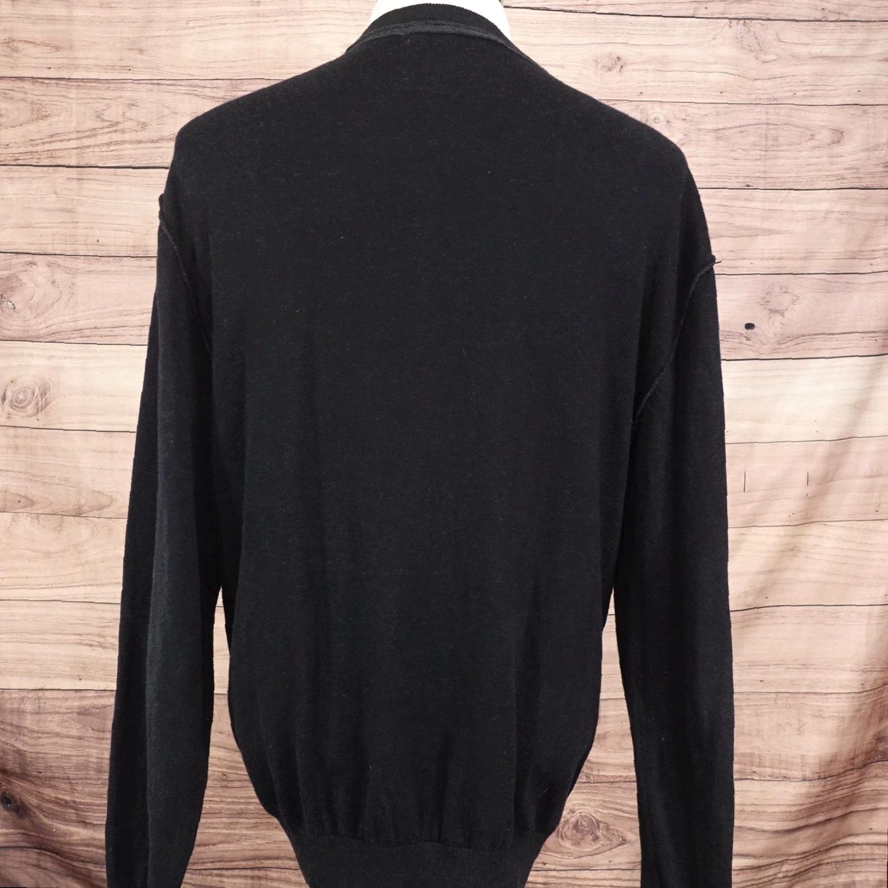 BKE BKE Men's XL Cardigan Sweater Knit V-Neck Casual Cotton Black All Seasons Size US XL / EU 56 / 4 - 4 Thumbnail