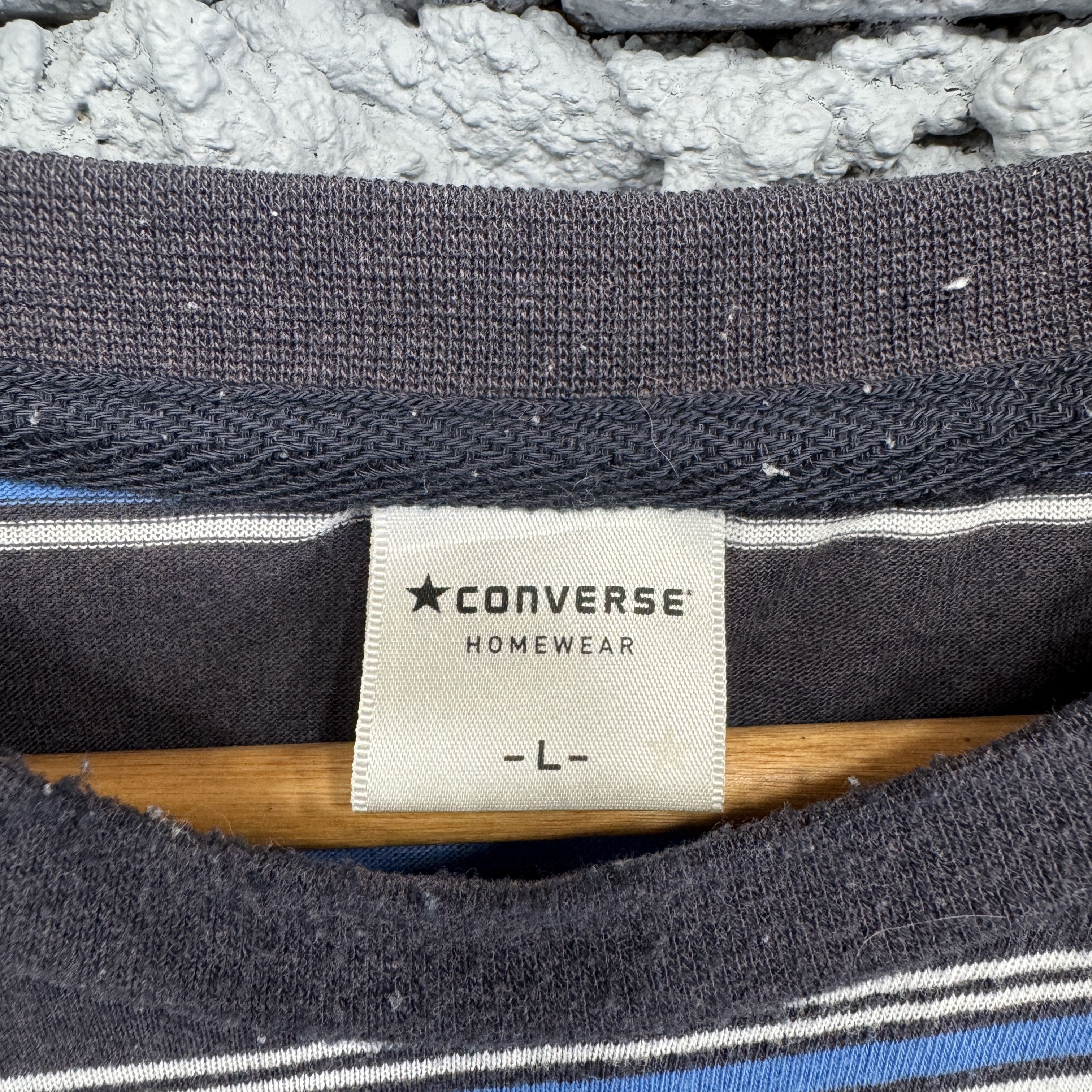 Converse Kobain Style Converse Striped Long Sleeve Sunfaded Tshirt Size US L / EU 52-54 / 3 - 4 Thumbnail