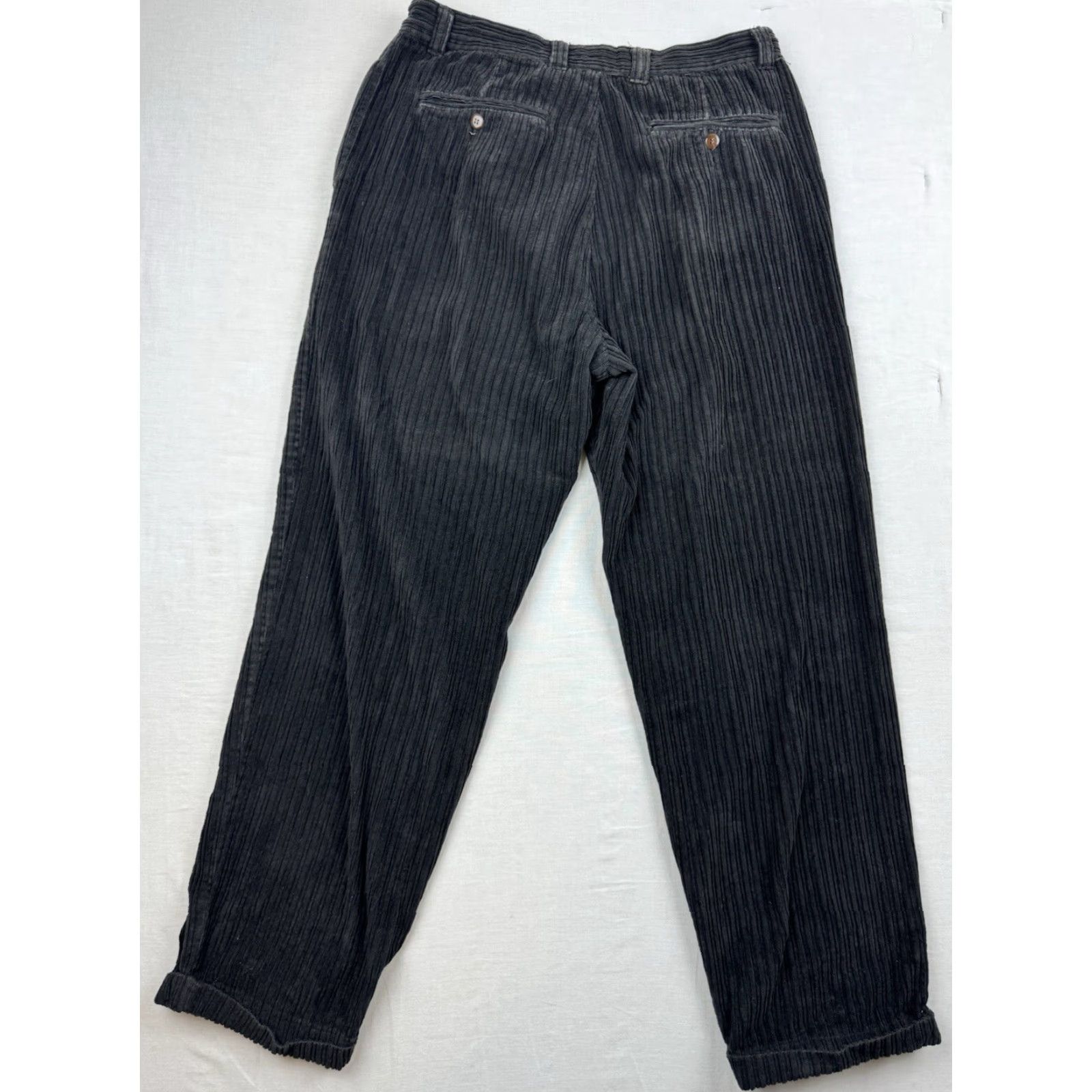Vintage VINTAGE On The Brink Wide Leg Corduroy Pants Adult 36x32 Black Hipster Y2K Mens Size US 36 / EU 52 - 3 Thumbnail