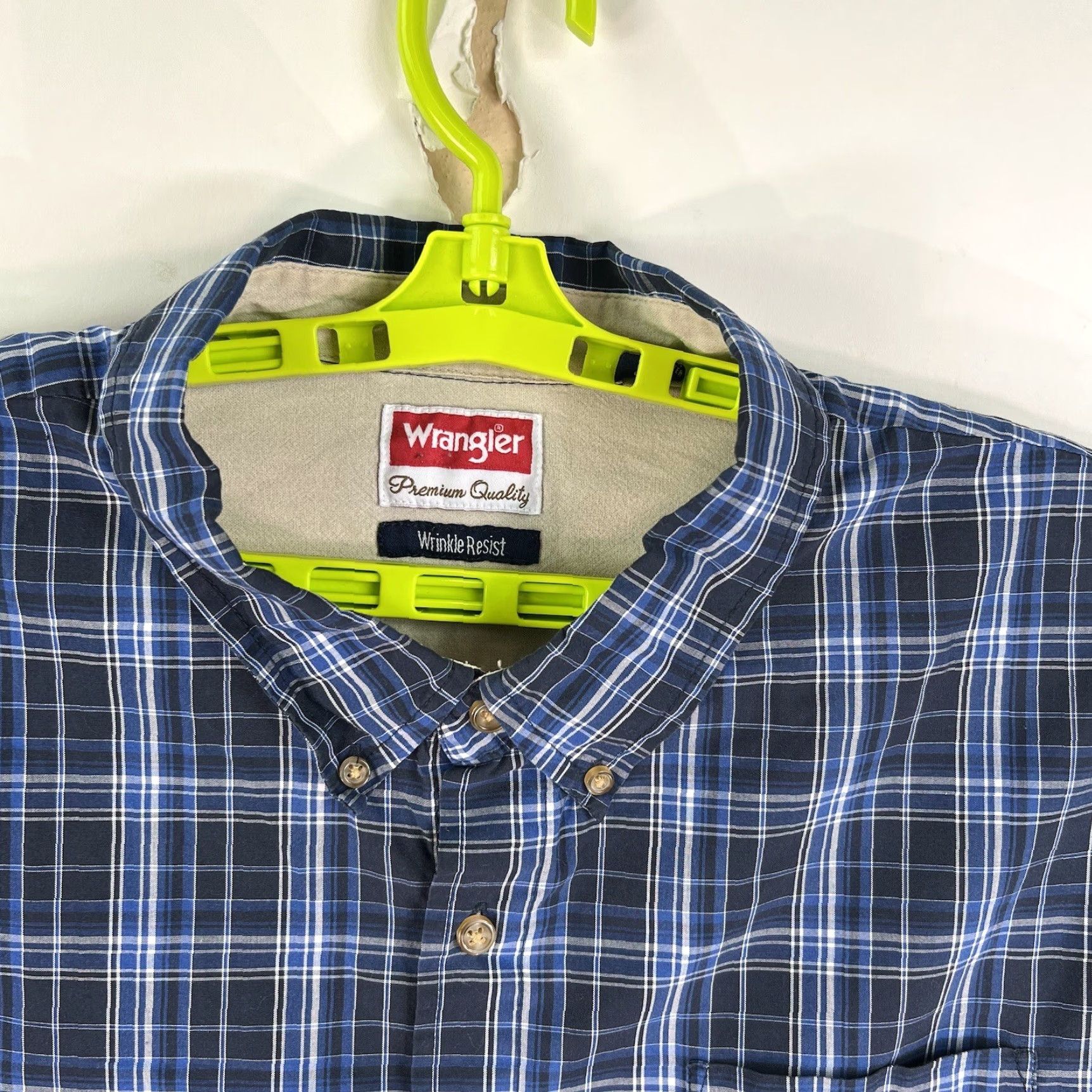 Wrangler Wrangler Premium Shirt Size 3XL Blue Long Sleeve Pearl Snap Checked Western Cowboy Outdoor Mens Size US XXL / EU 58 / 5 - 3 Thumbnail