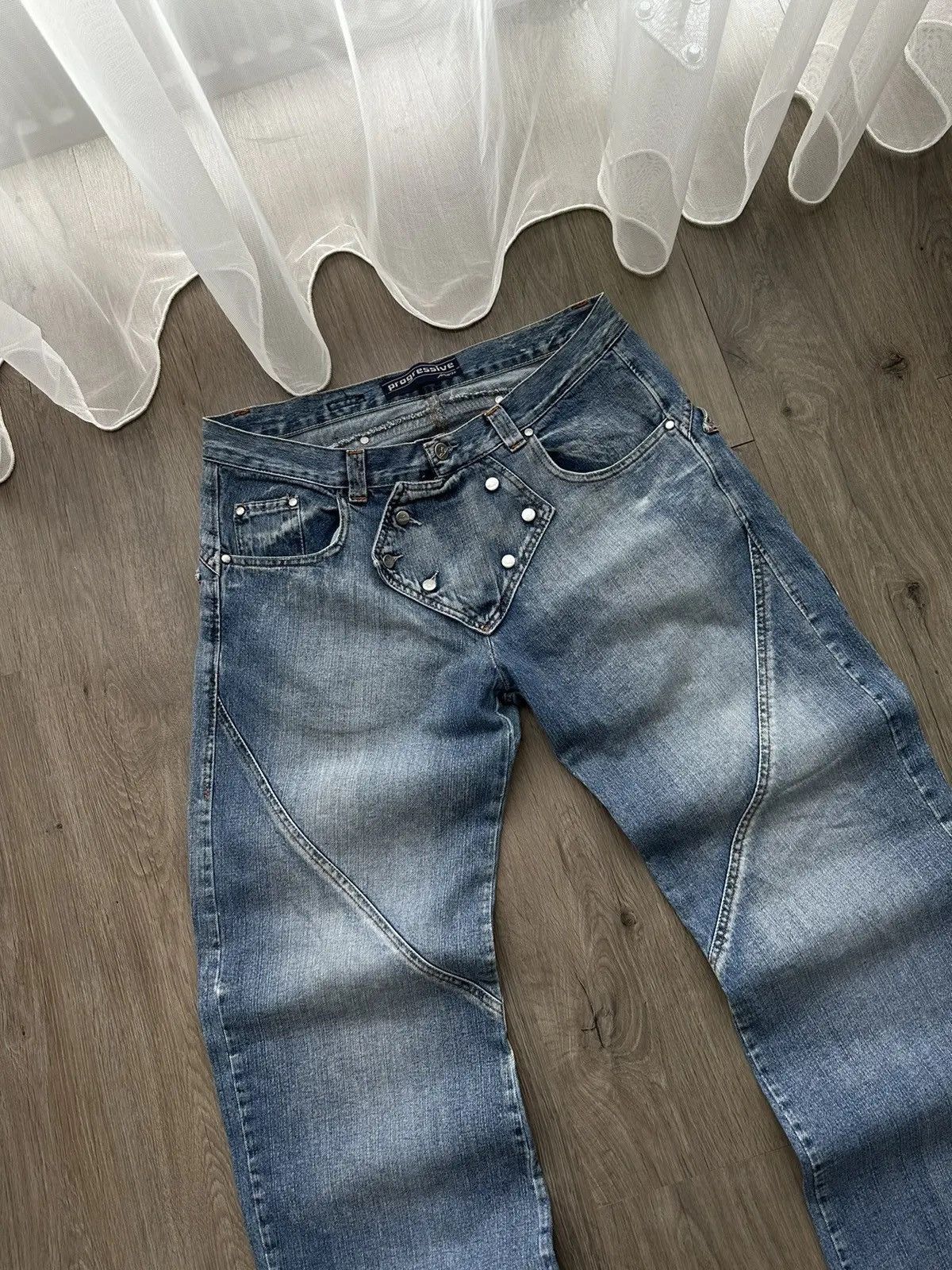 Japanese Brand × Vintage Vintage Progressive Fuck It Denim Wear Cowboy Jeans Pants Size US 34 / EU 50 - 5 Thumbnail