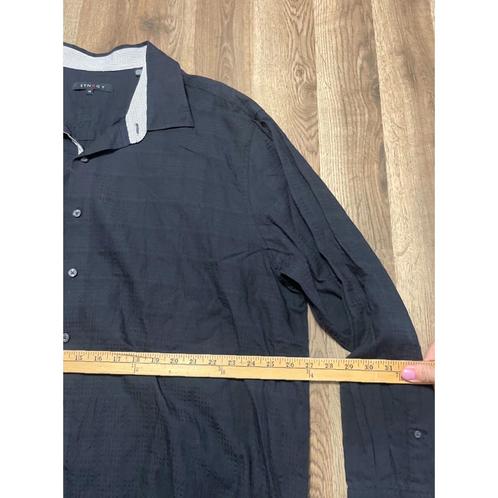 Vintage SYNRGY Shirt Men's 2XL Black Long Sleeve Button Up Shirt Size US XXL / EU 58 / 5 - 7 Thumbnail